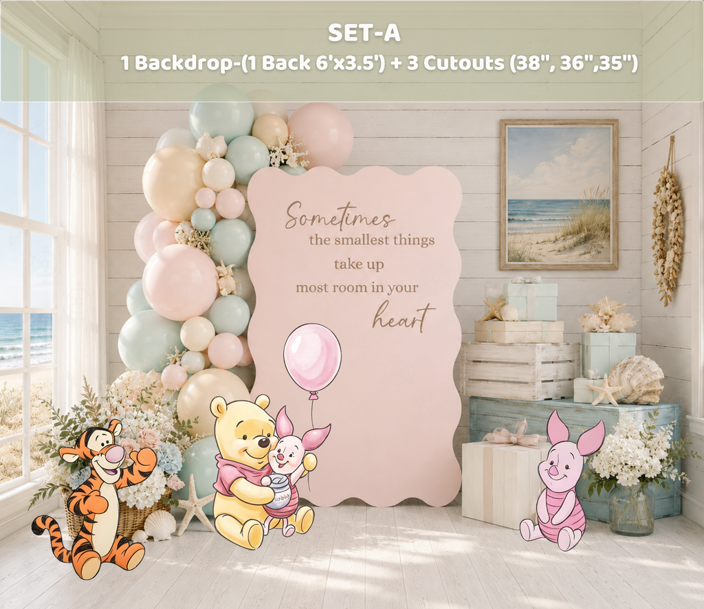 Honey Bear Baby Shower Backdrop & Cutouts | Personalized Pastel Storybook Party Decorations