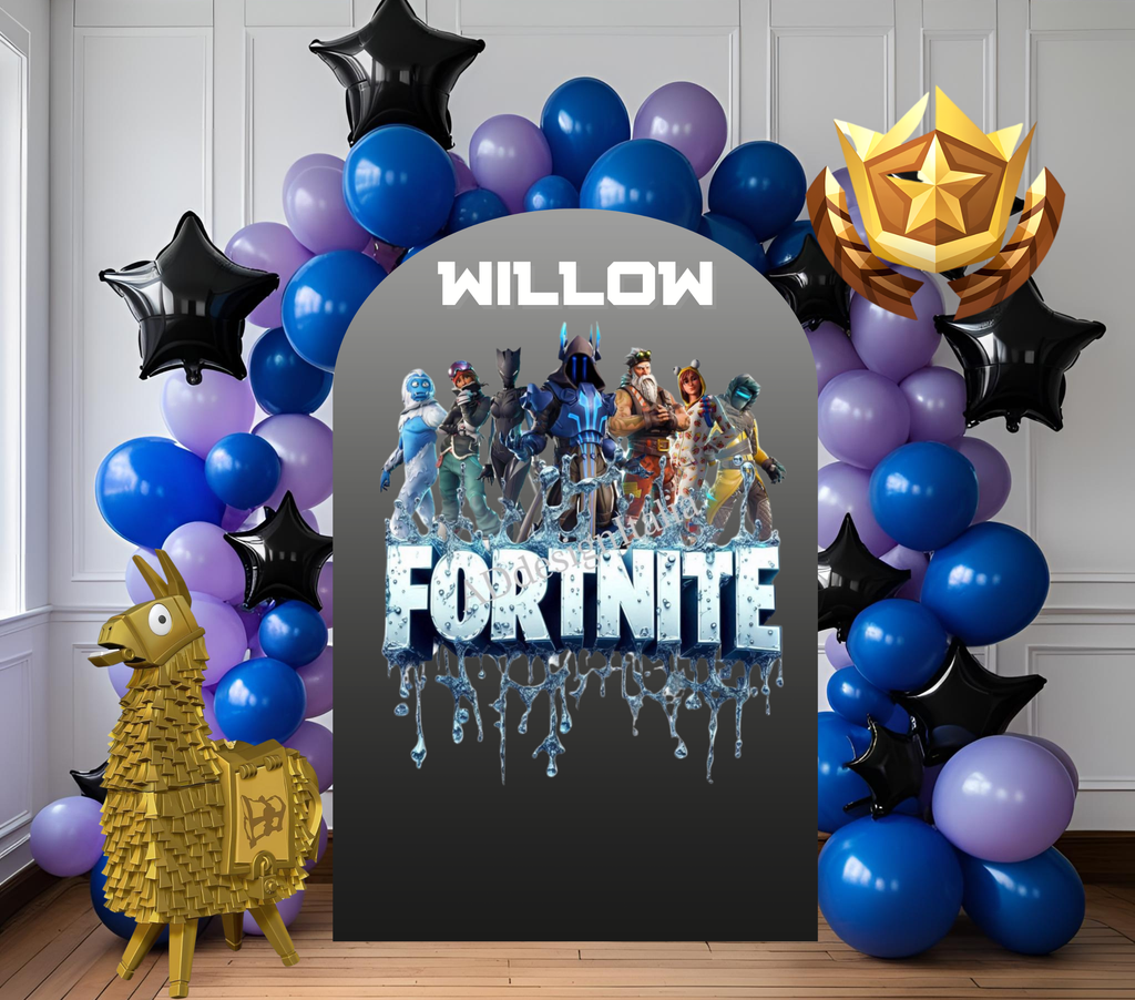 Personalized Battle Game Birthday Backdrop & Cutouts | Gamer Party Decorations
