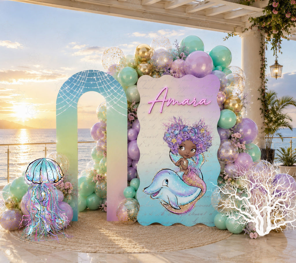 Sweet Little Mermaid First Birthday Decorations | Personalized Little Mermaid Party Decorations