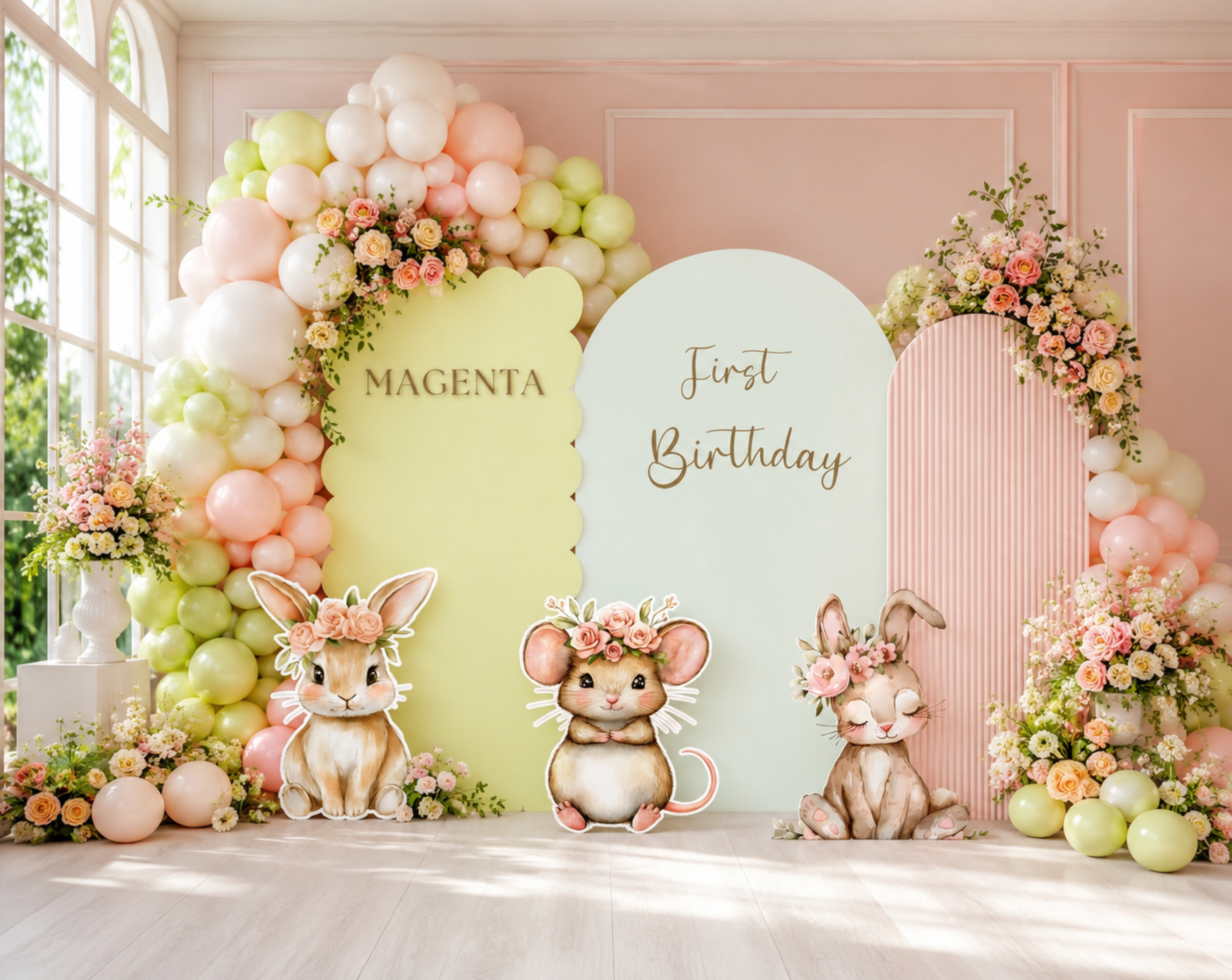 Custom Woodland Baby Shower Backdrop & Animal Cutouts | Forest First Birthday Party Decor
