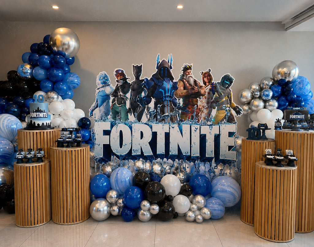 Personalized Battle Game Birthday Backdrop & Cutouts | Gamer Party Decorations