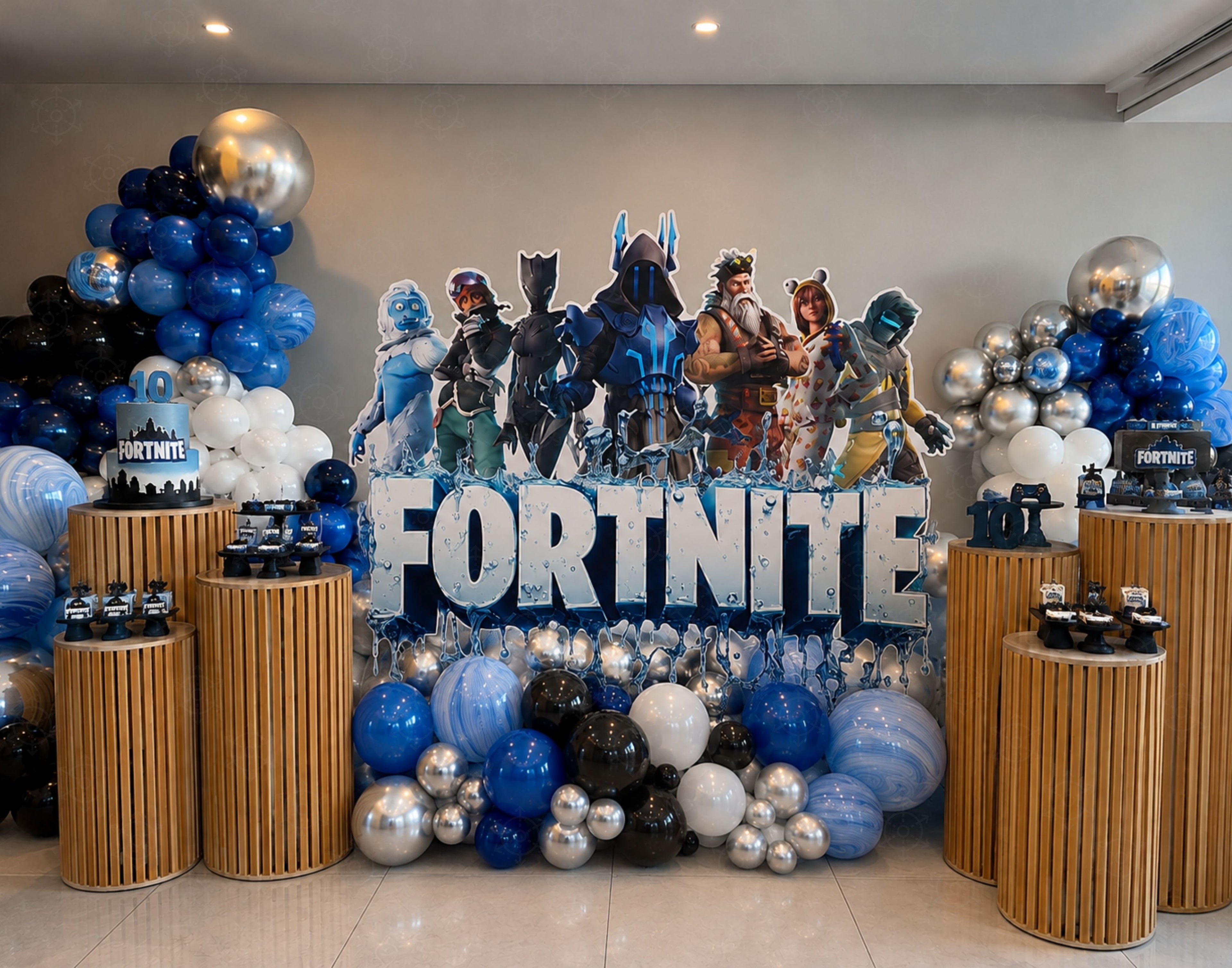 Personalized Battle Game Birthday Backdrop & Cutouts | Gamer Party Decorations