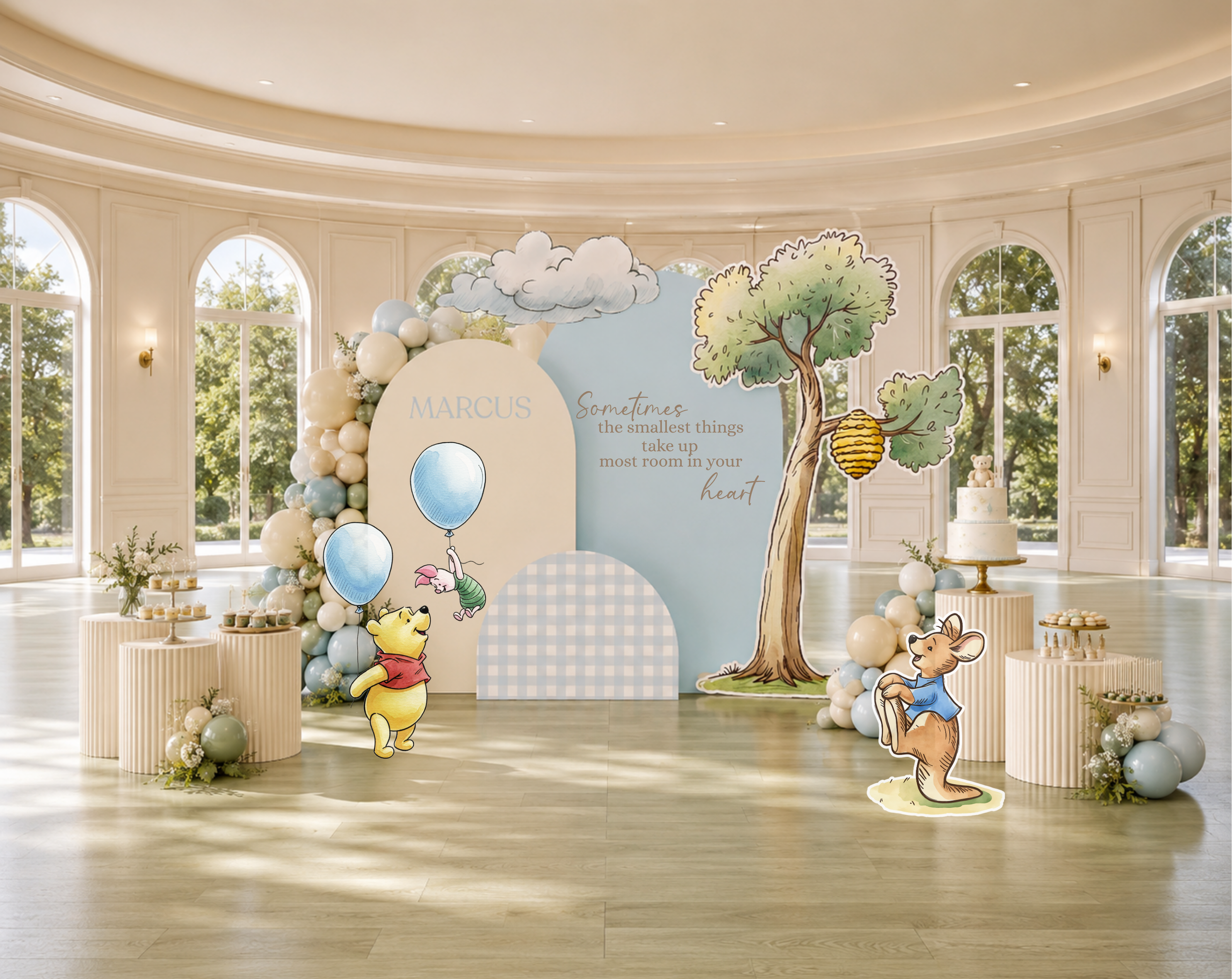 Personalized Classic Bear Party Decorations | Woodland Baby Shower Backdrop & Character Cutouts (Copy)