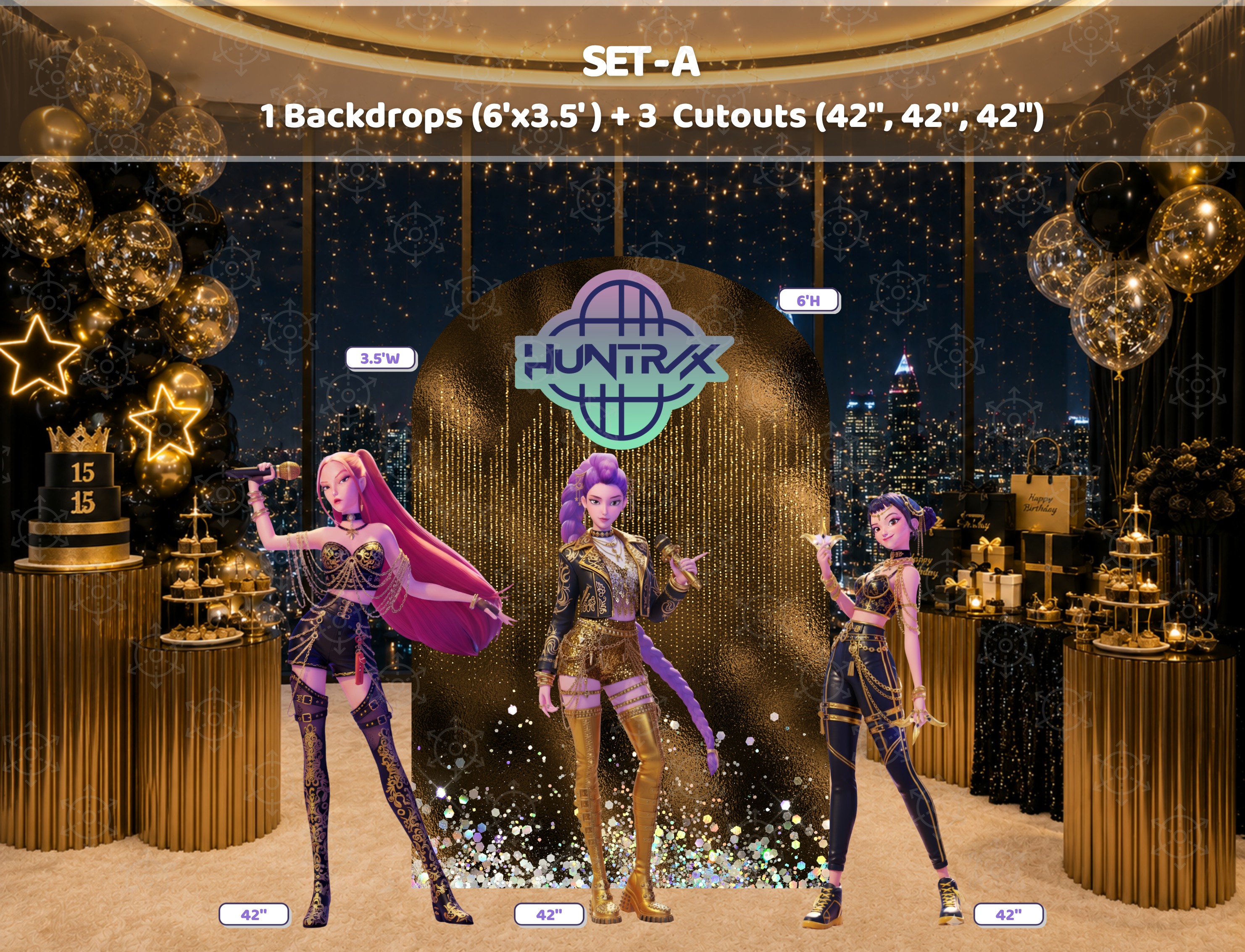 Teen Idol Concert Party Backdrop & Standee Cutouts | Personalized Birthday Decorations