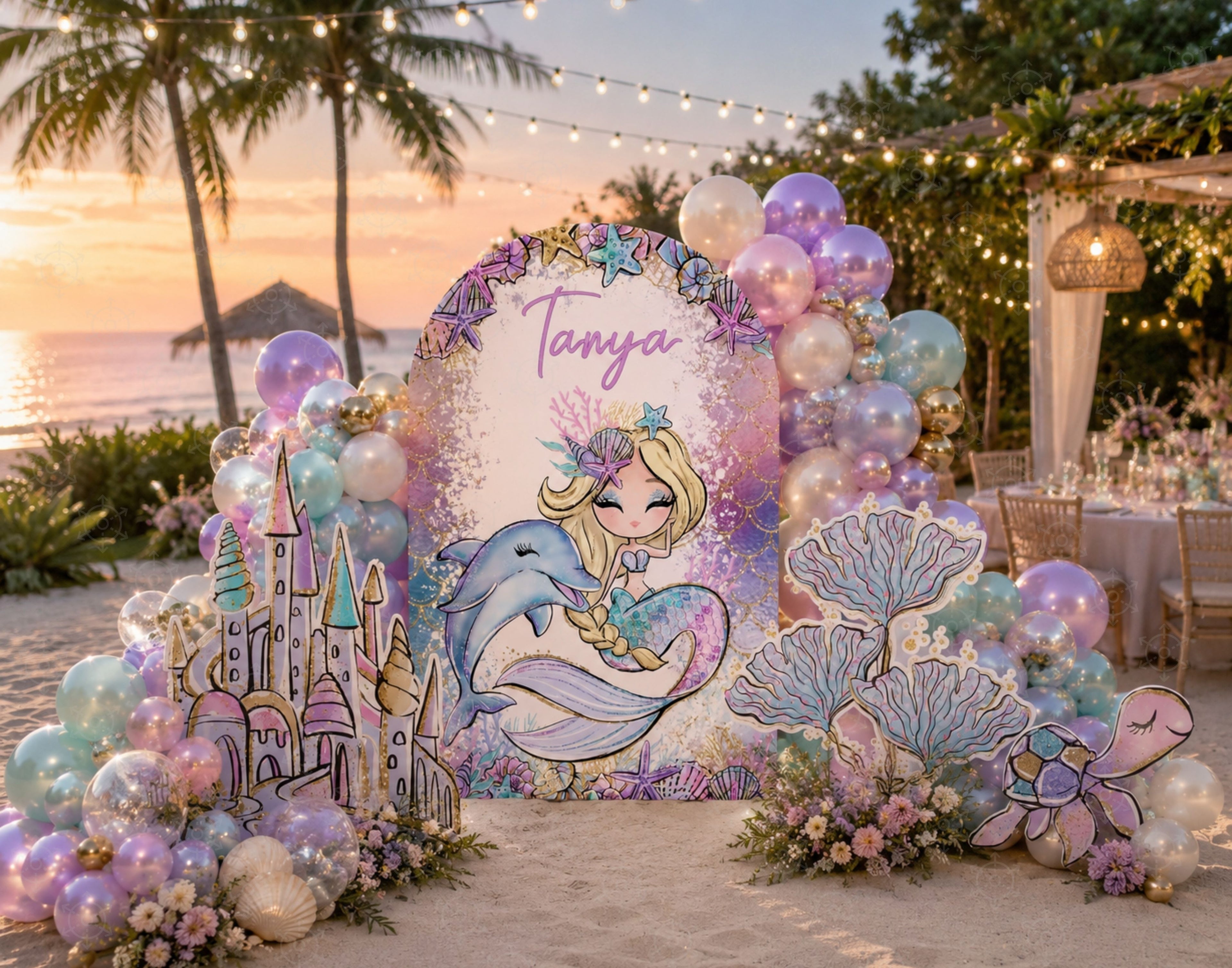Enchanting Mermaid Party Decoration Set | Unique Under the Sea Backdrops & Cutouts | Birthday Photo Booth Props