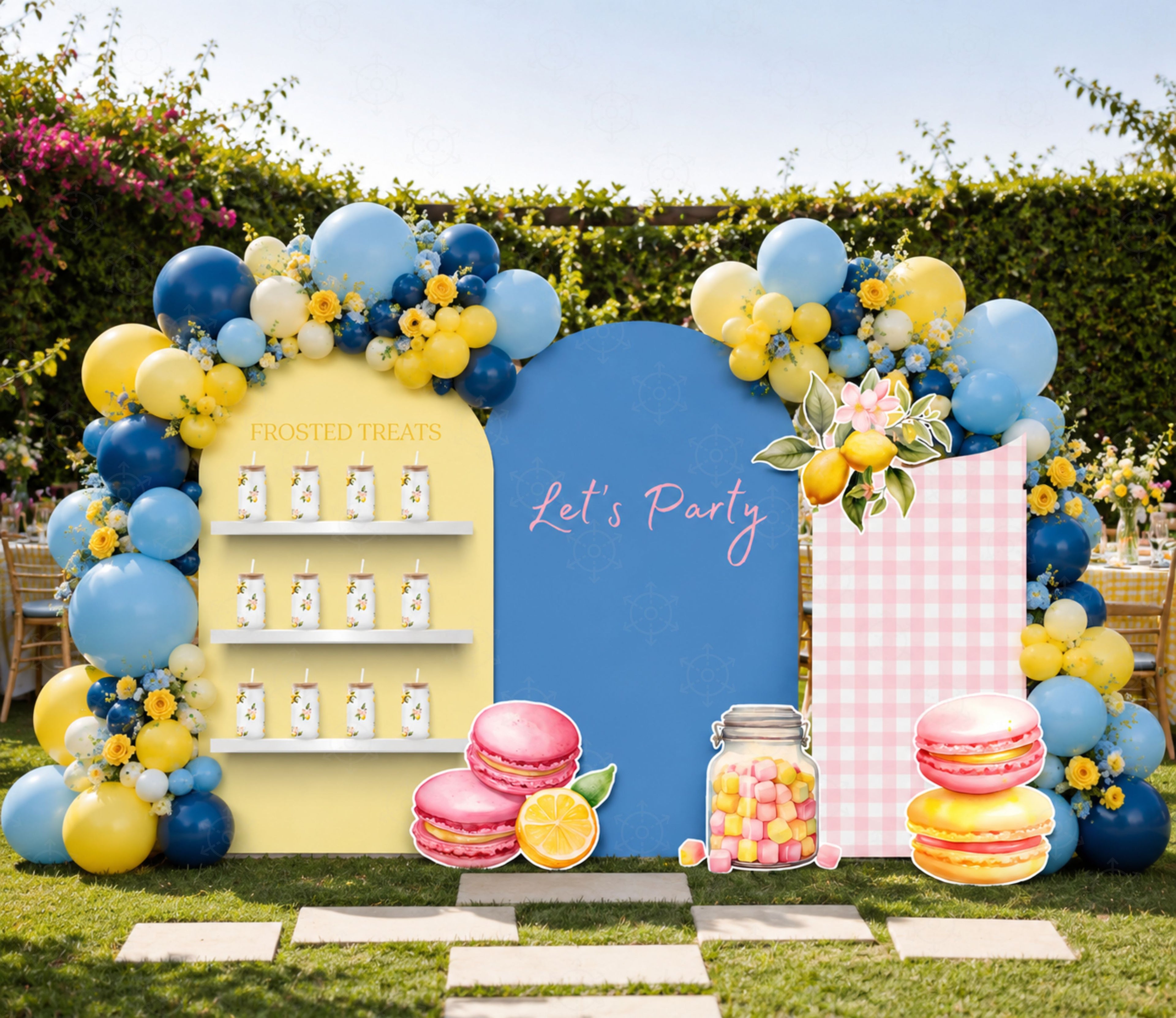 Personalized Lemon Party Decorations | Backdrop & Cutout Sets | Sweet Lemon Party Decor