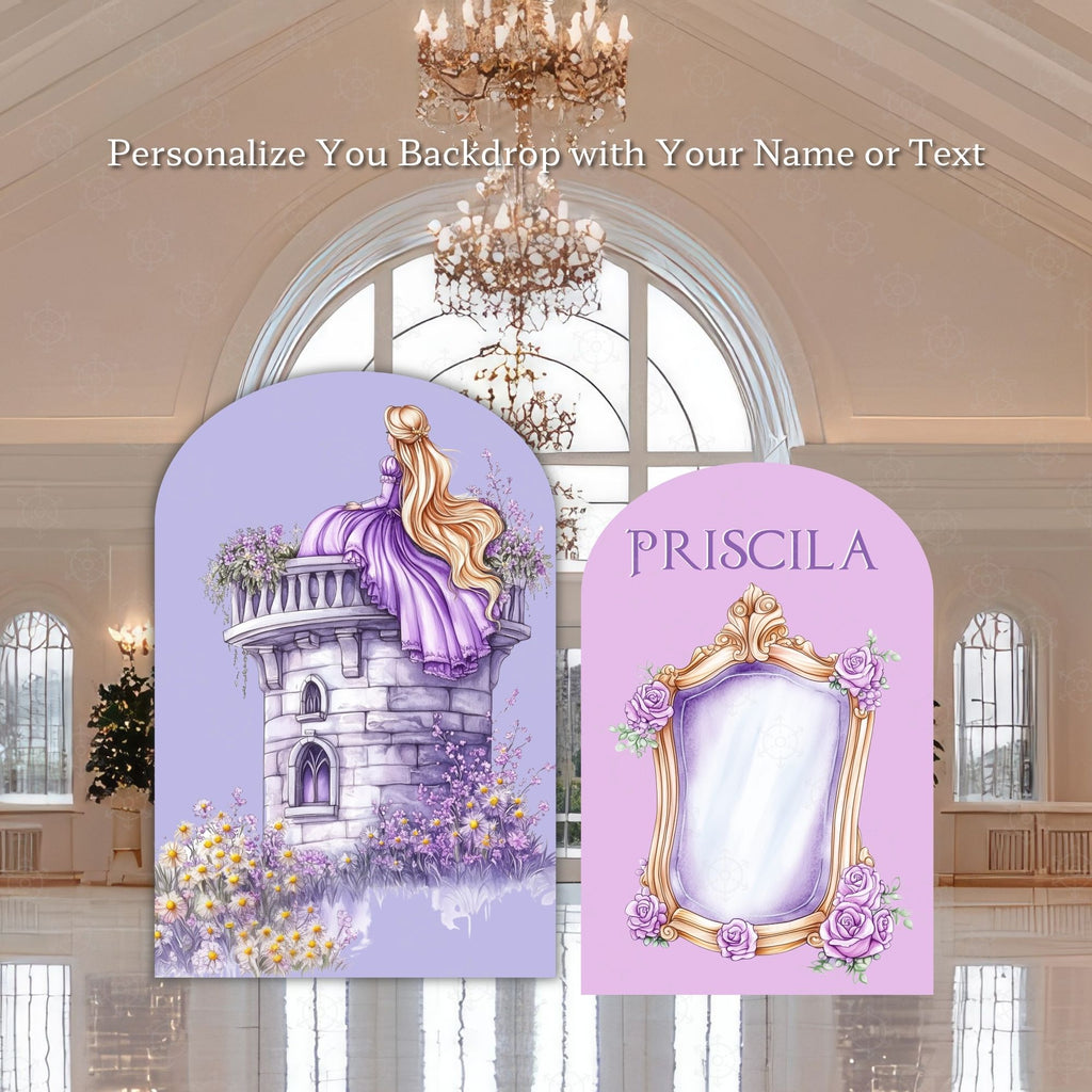 Custom Princess Party Backdrop Long Hair Princess Decoration