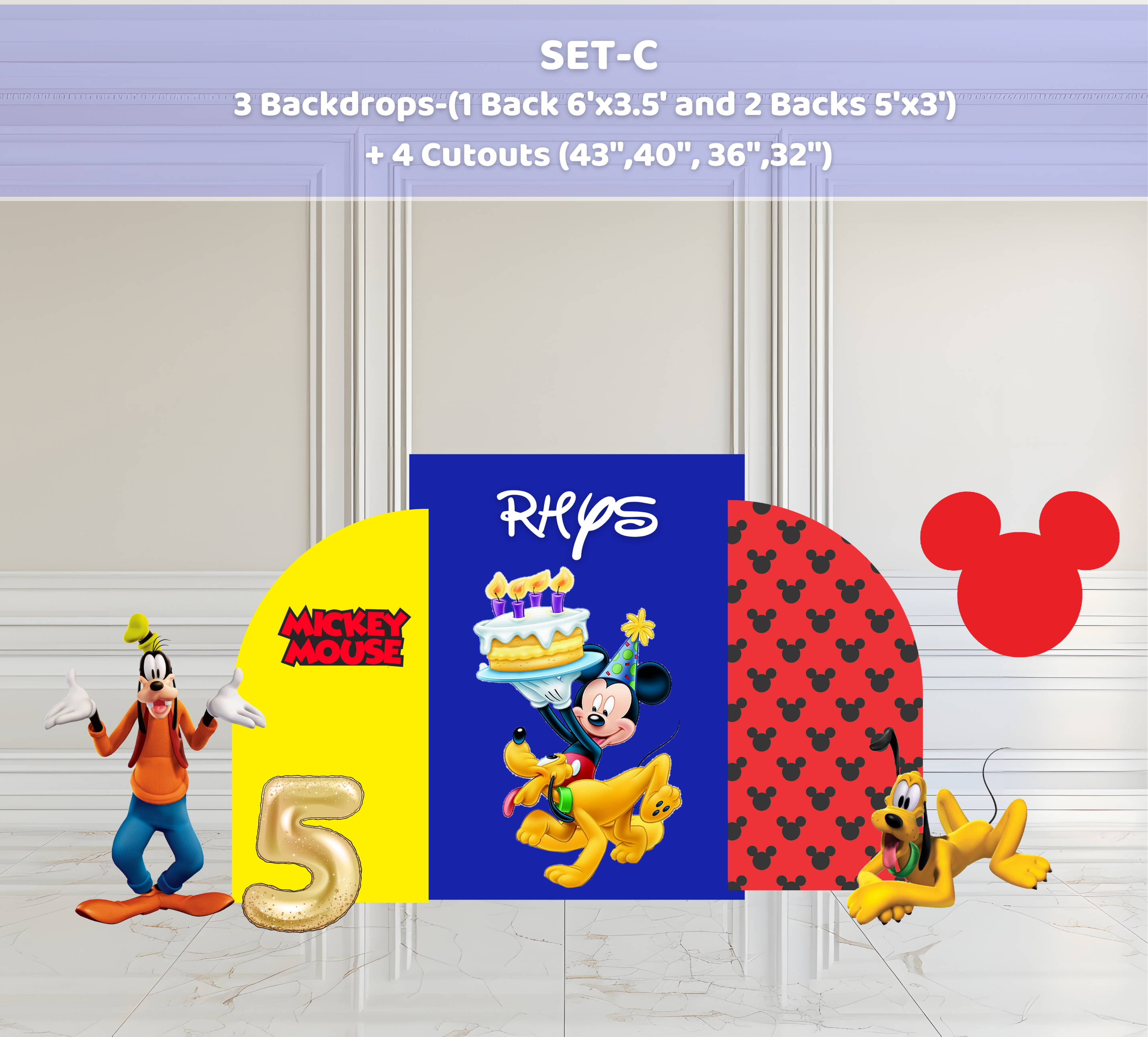 Classic Mouse Birthday Backdrop & Cutouts | Personalized Red Black Party Photo Booth Decor  21 tags para alcance, visualizaciones y compras: