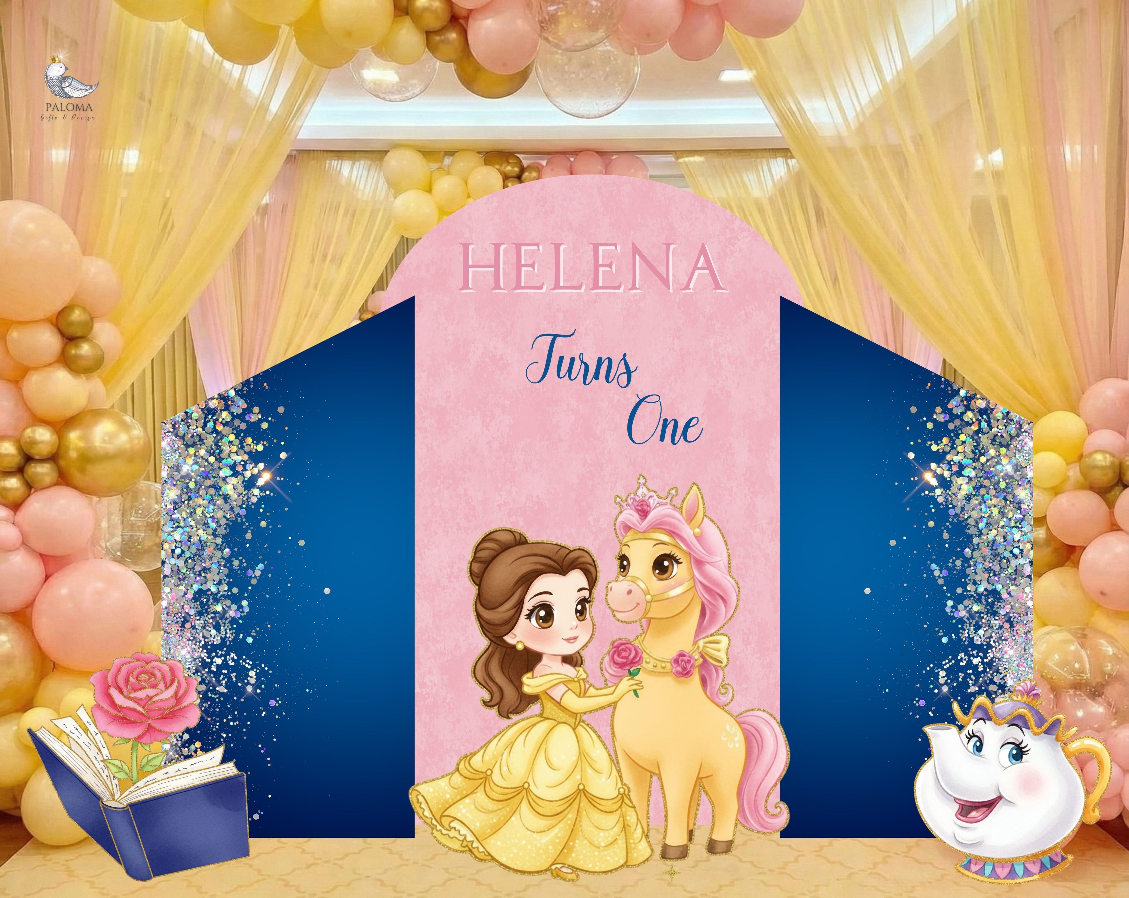 Baby Princess Baby Shower Backdrop & Cutouts | Personalized Fairy Tale Party Decorations