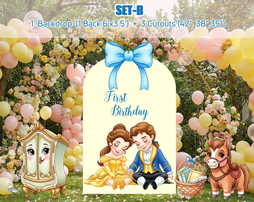 Baby Princess Baby Shower Backdrop & Cutouts | Personalized Fairy Tale Party Decorations