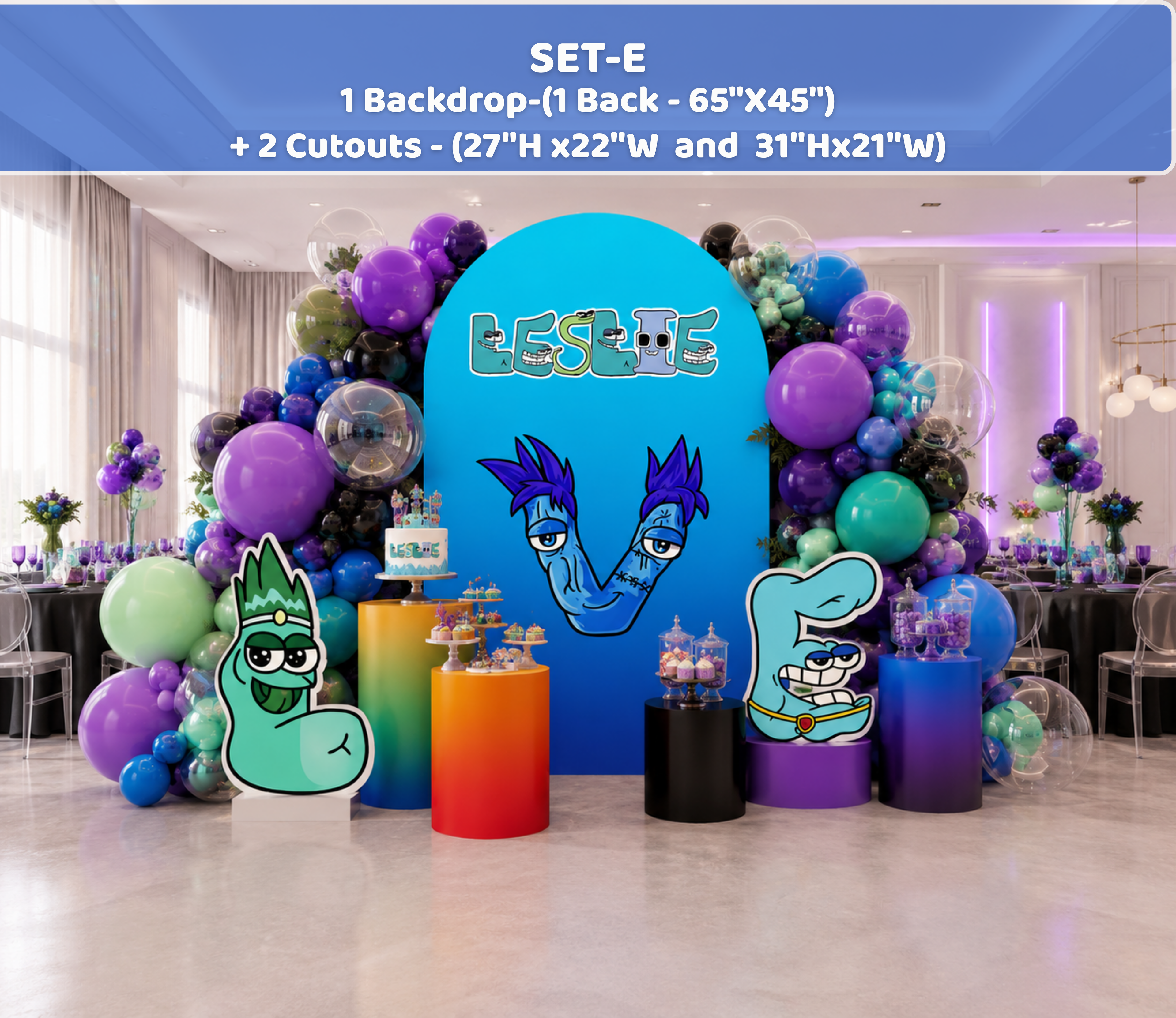 Custom Alphabet Lore Birthday Backdrop & Character Cutouts | Personalized Kids Party Decorations