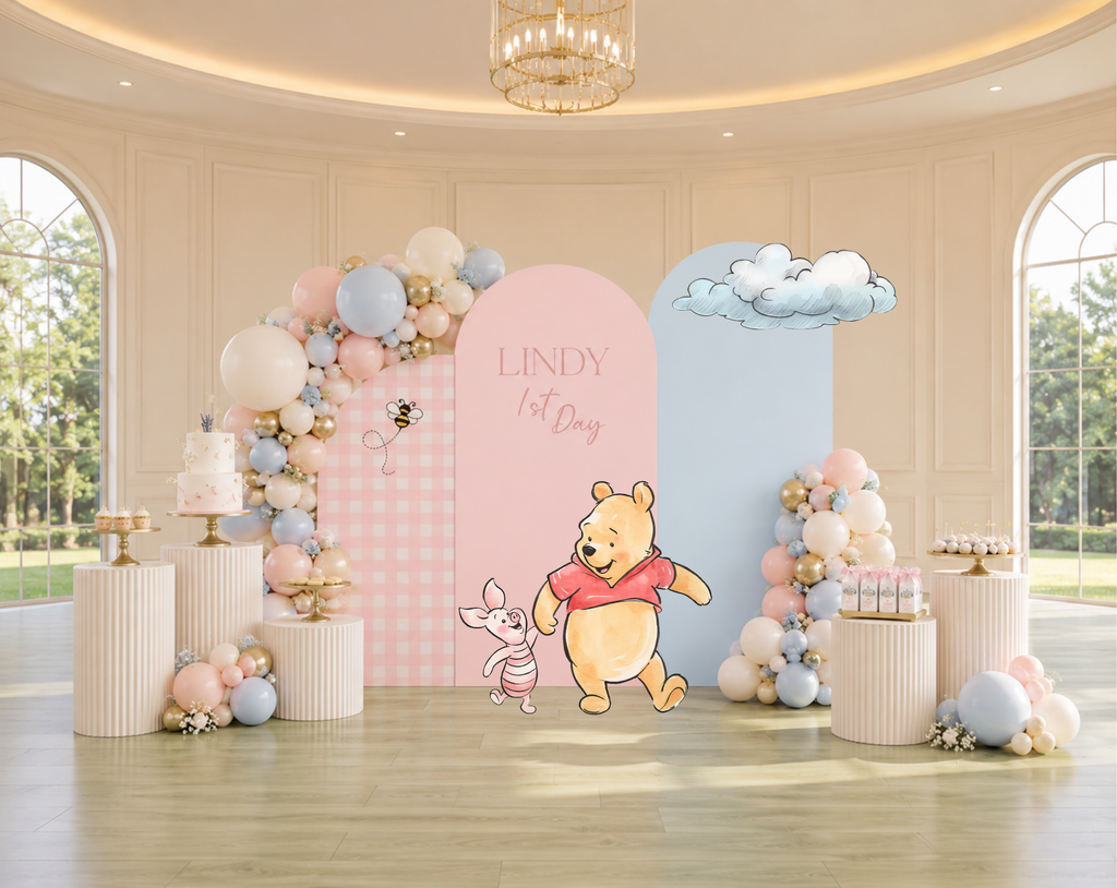 Personalized Classic Bear Party Decorations | Woodland Baby Shower Backdrop & Character Cutouts (Copy)