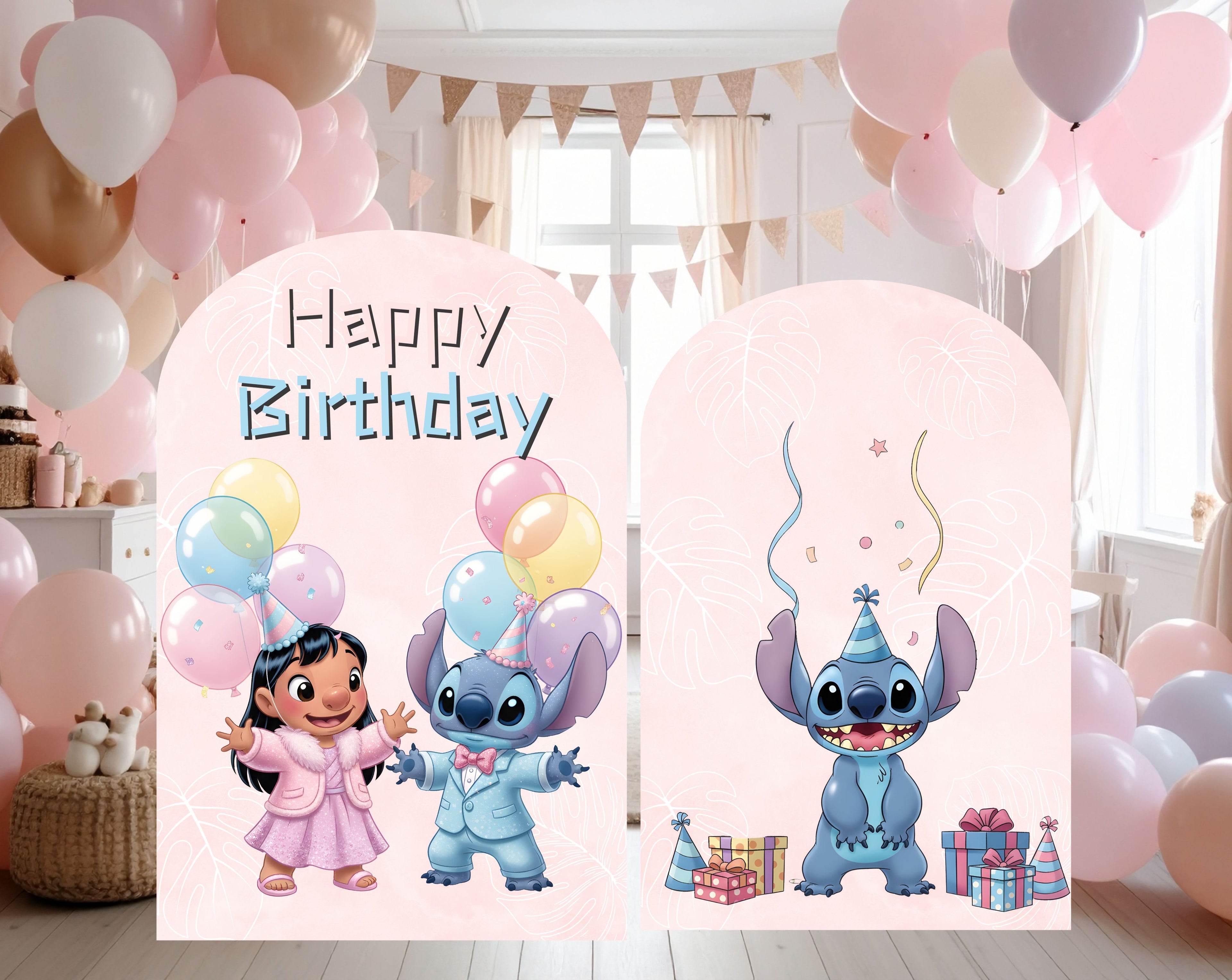 Custom Blue Alien Birthday Backdrop & Cutouts | Personalized Kawaii Party Decorations