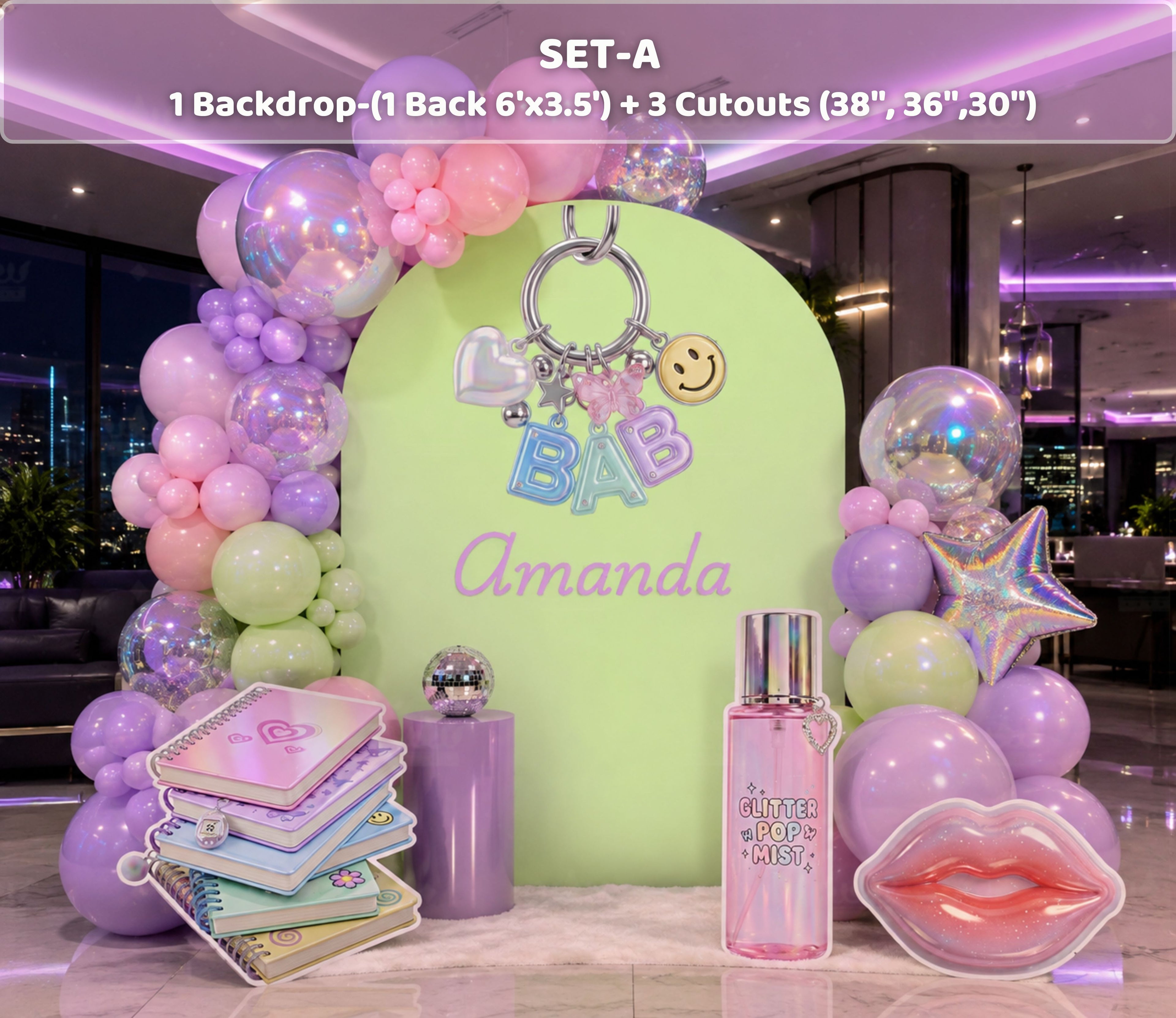 Personalized Teen Birthday Backdrop & Photo Booth | Girly 13th Birthday Party Decorations