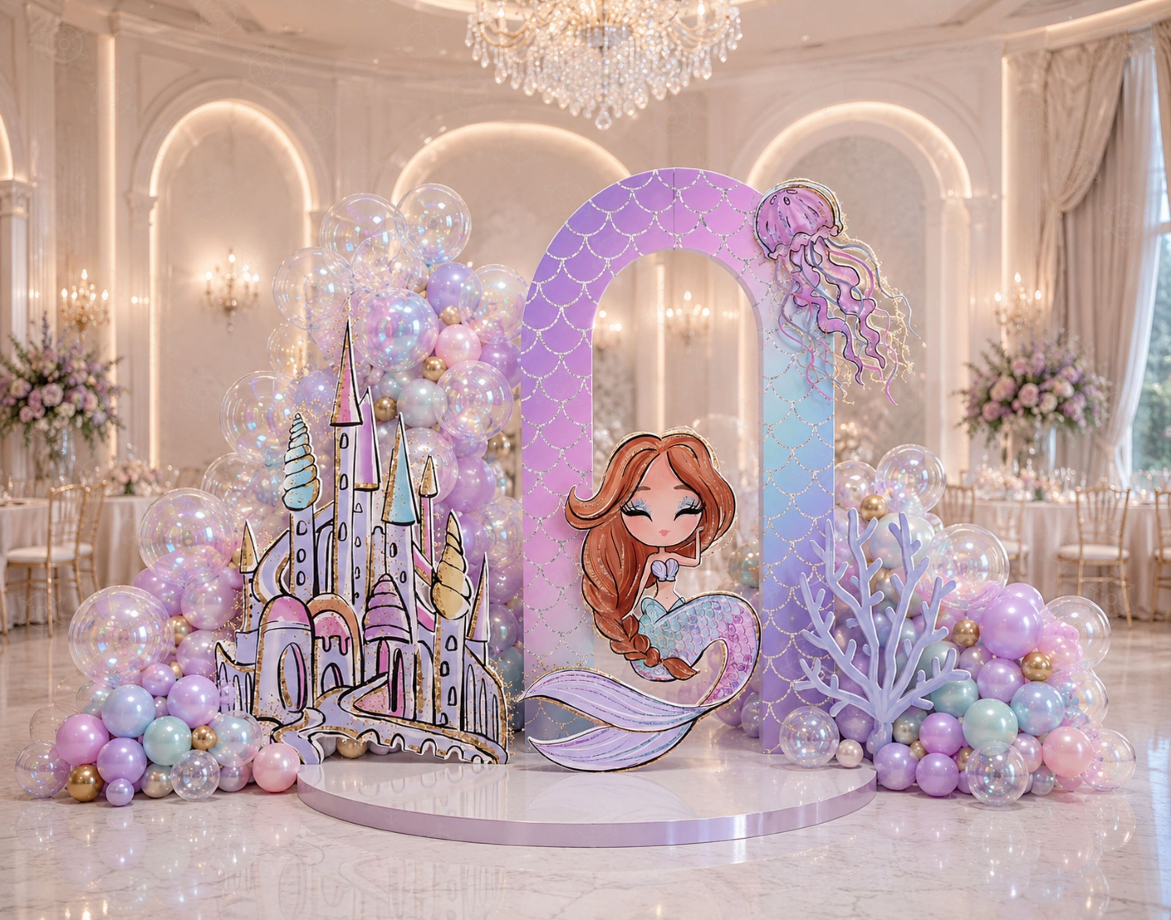 Enchanting Mermaid Party Decoration Set | Unique Under the Sea Backdrops & Cutouts | Birthday Photo Booth Props