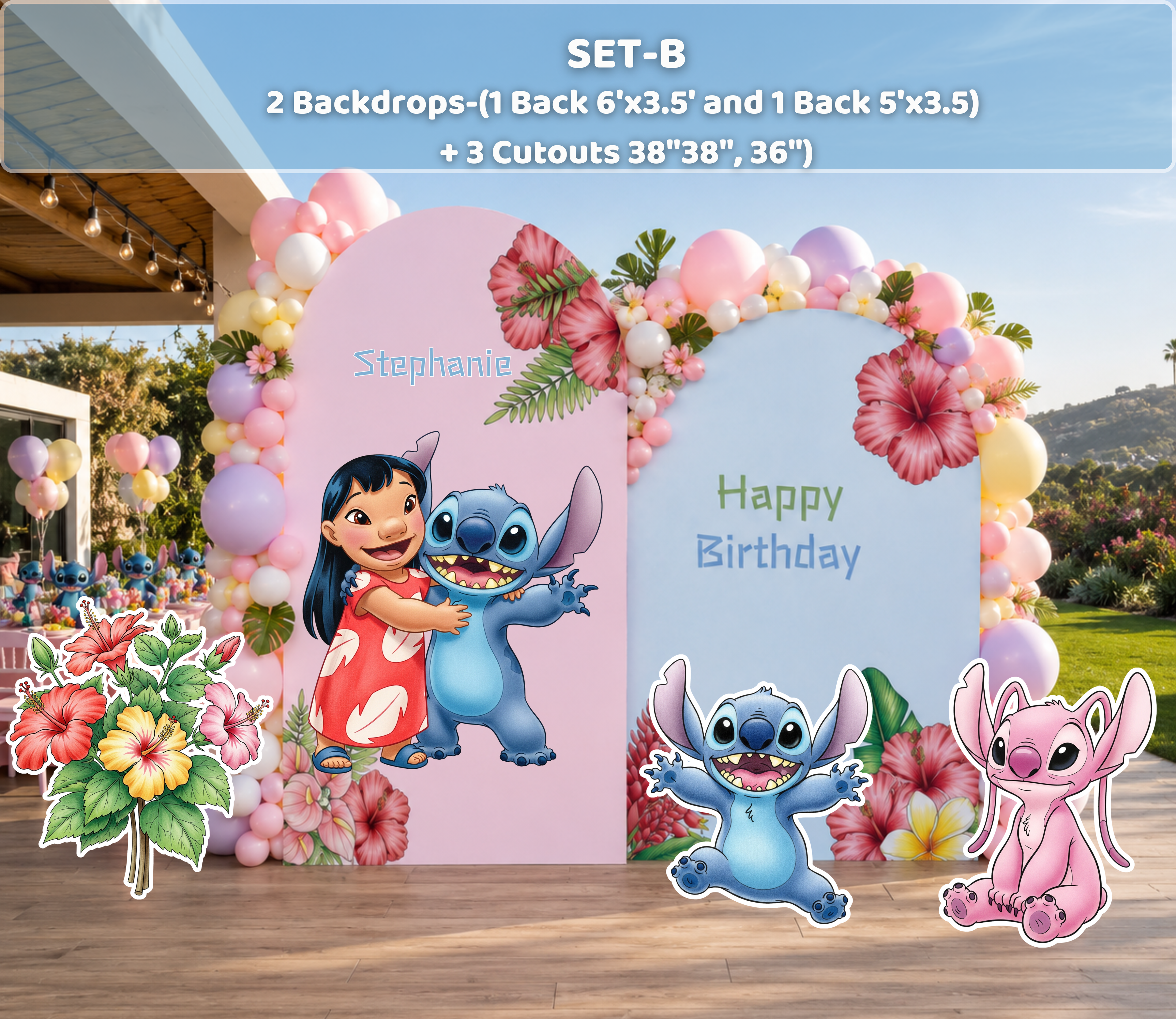 Tropical Birthday Party Backdrop | Custom Hawaiian Cutouts