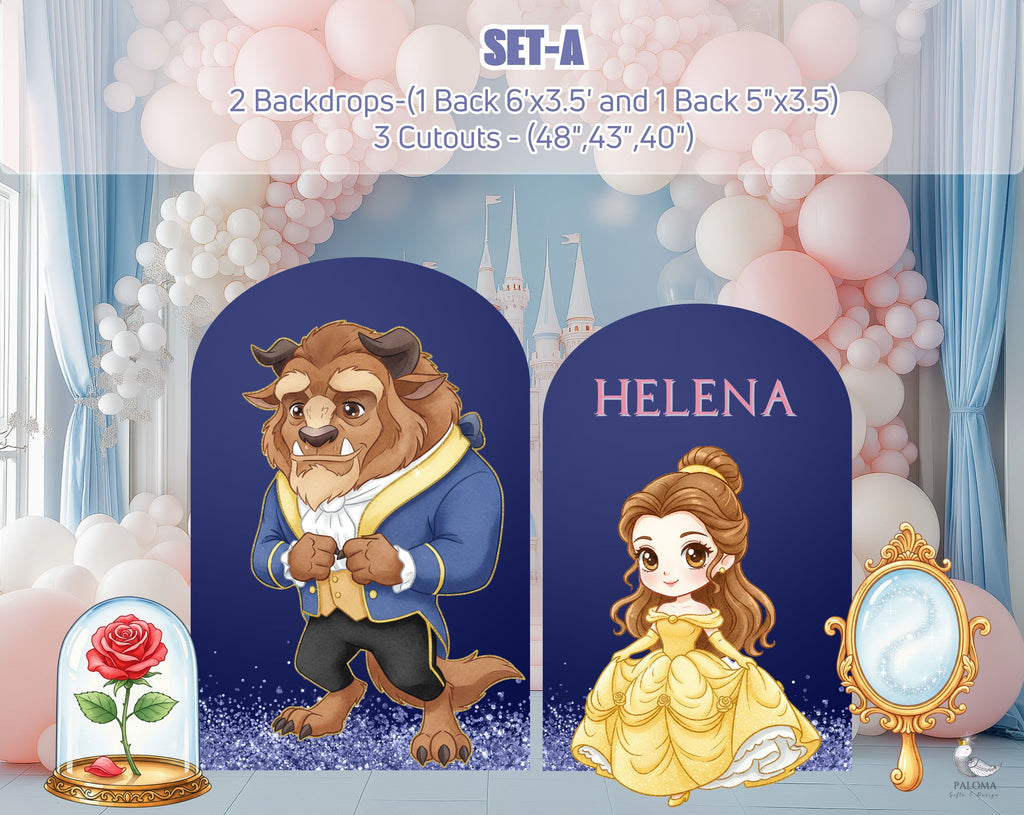 Baby Princess Baby Shower Backdrop & Cutouts | Personalized Fairy Tale Party Decorations