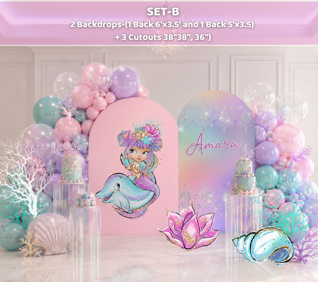 Sweet Little Mermaid First Birthday Decorations | Personalized Little Mermaid Party Decorations