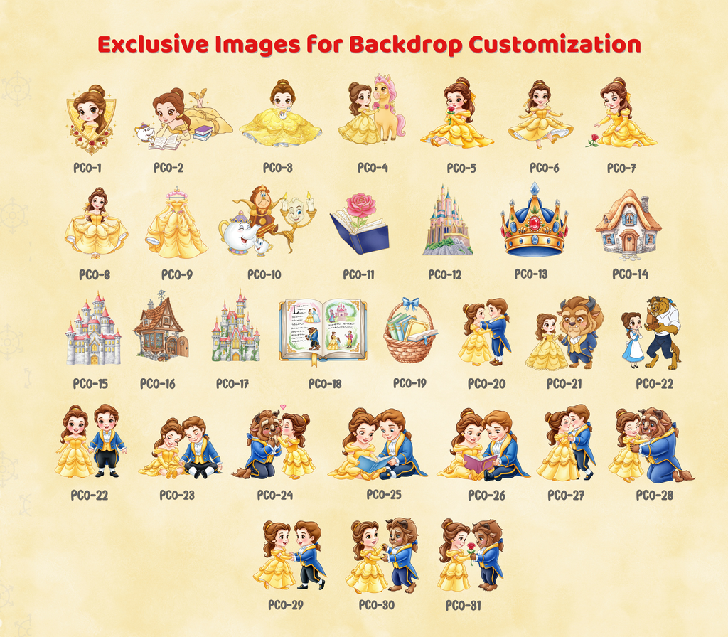 Personalized Princess Storybook Backdrop Set | Custom Birthday Party Decor