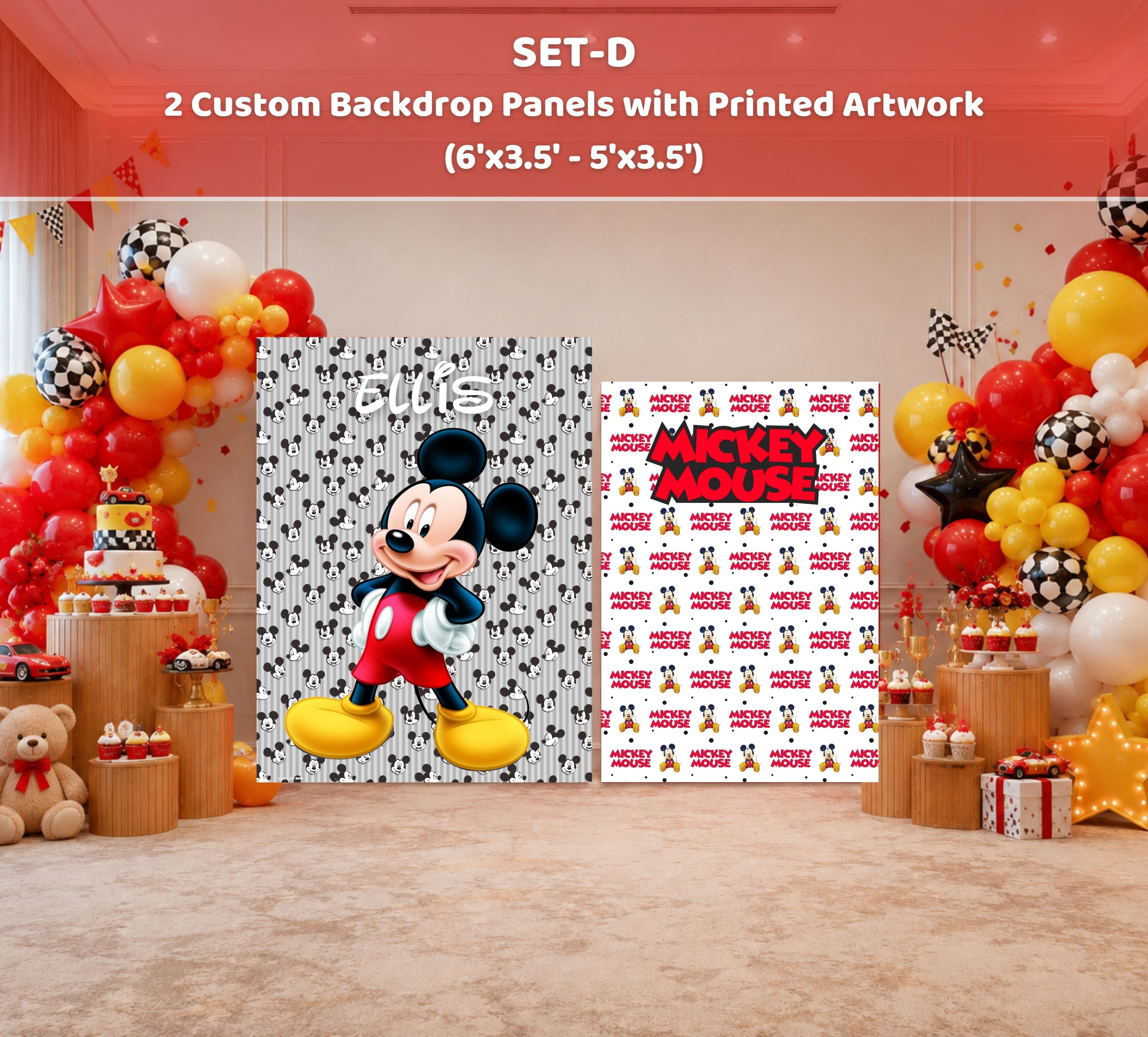 Classic Mouse Birthday Backdrop & Cutouts | Personalized Red Black Party Photo Booth Decor  21 tags para alcance, visualizaciones y compras:
