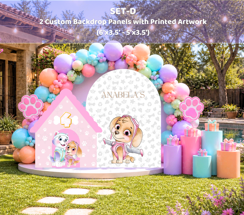 Character Puppy Patrol Cutouts and Backdrops Pink Party Decor