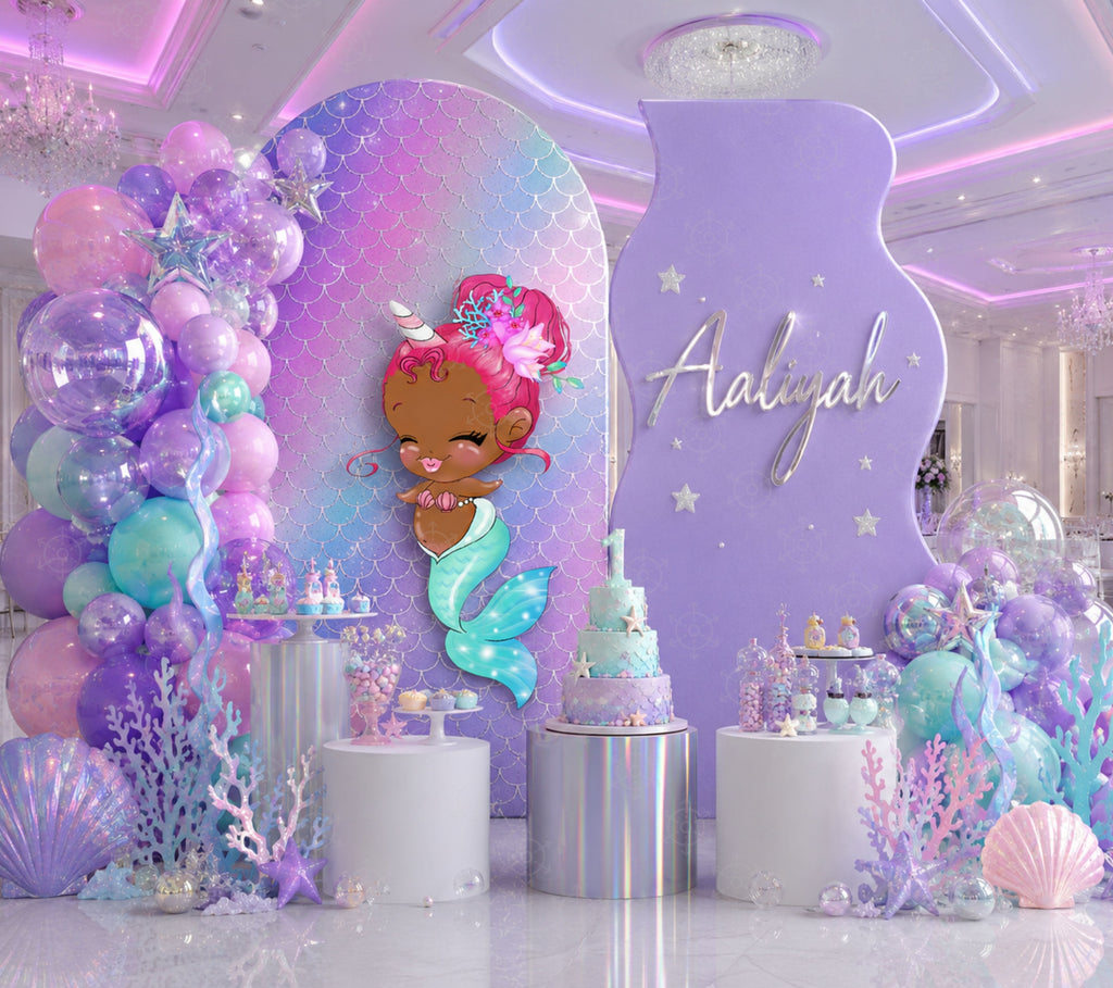 Sweet Little Mermaid First Birthday Decorations | Personalized Little Mermaid Party Decorations