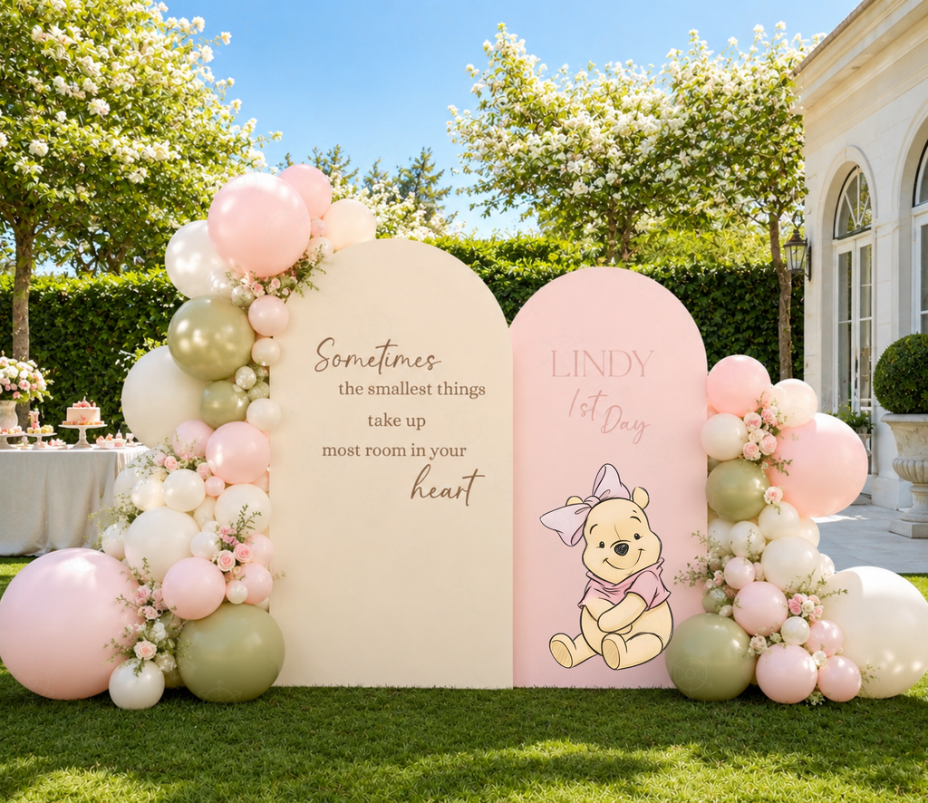 Honey Bear Baby Shower Backdrop & Cutouts | Personalized Pastel Storybook Party Decorations