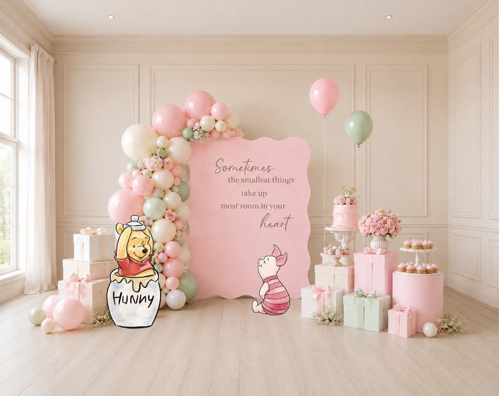 Personalized Classic Bear Party Decorations | Woodland Baby Shower Backdrop & Character Cutouts (Copy)
