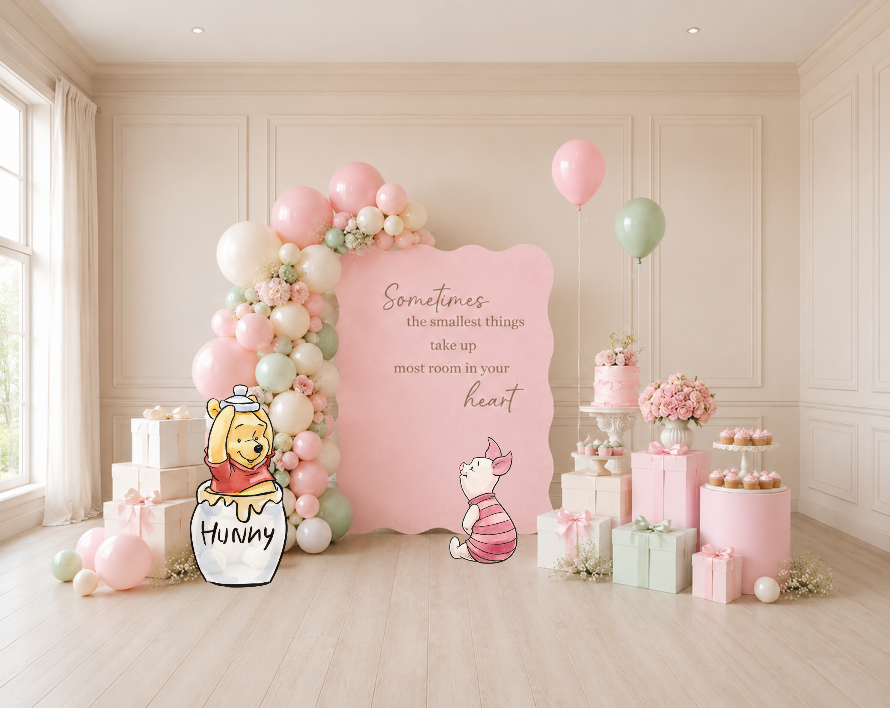 Personalized Classic Bear Party Decorations | Woodland Baby Shower Backdrop & Character Cutouts (Copy)