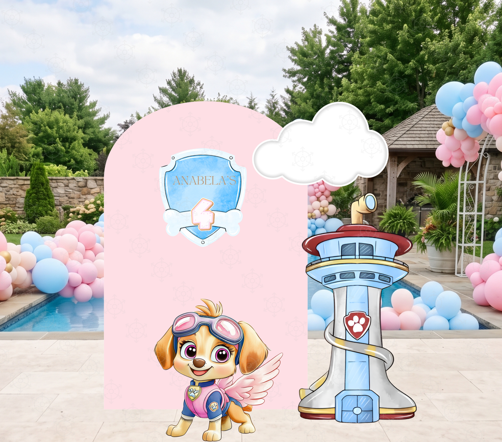 Character Puppy Patrol Cutouts and Backdrops Pink Party Decor