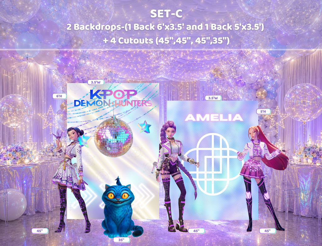 Teen Idol Concert Party Backdrop & Standee Cutouts | Personalized Birthday Decorations