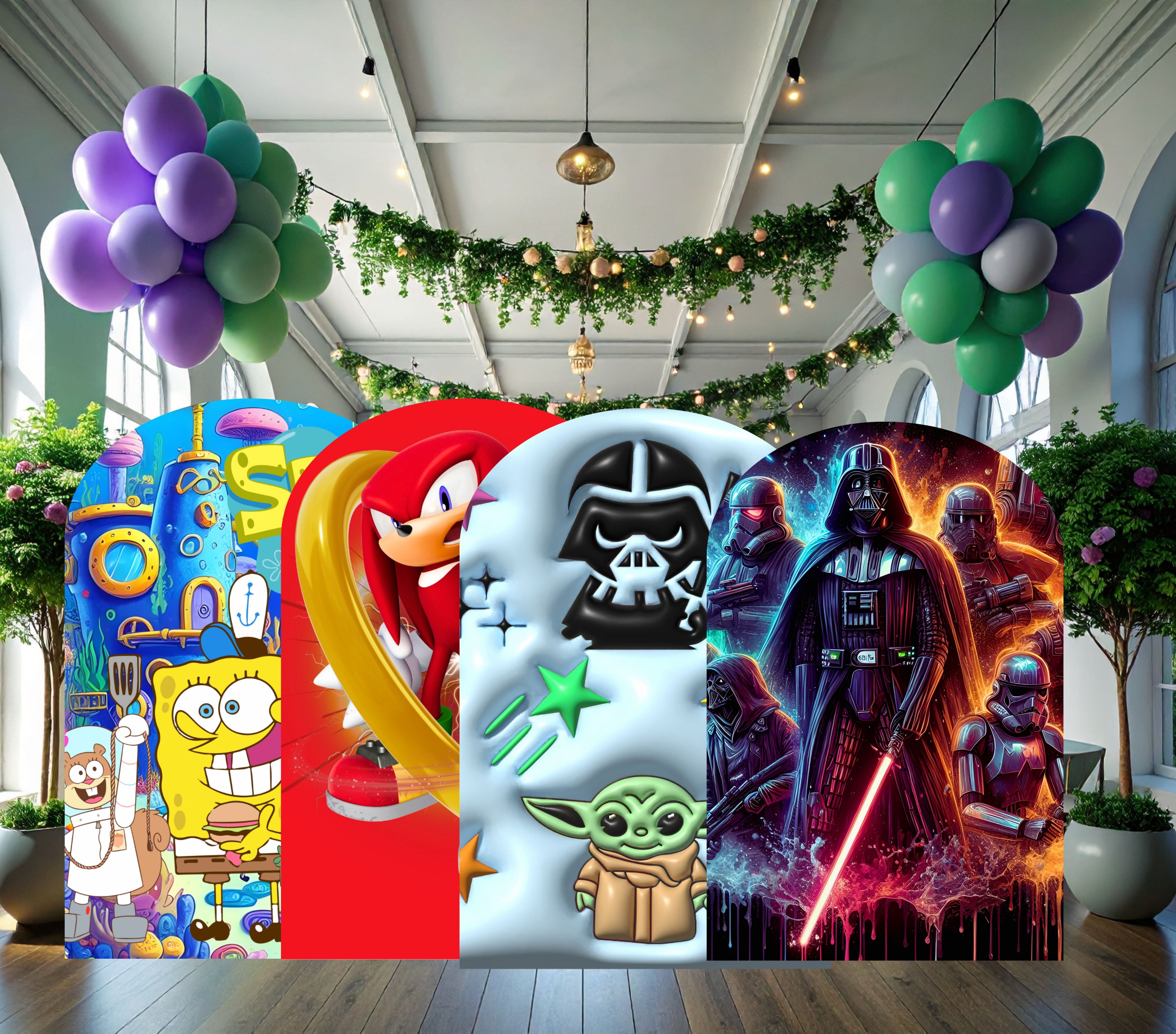 Custom Character Birthday Backdrop & Cutouts | Personalized Kids Party Decorations