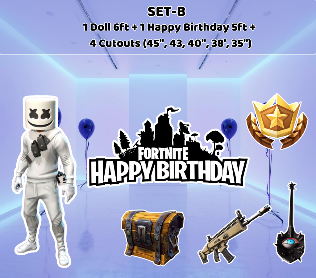 Personalized Battle Game Birthday Backdrop & Cutouts | Gamer Party Decorations