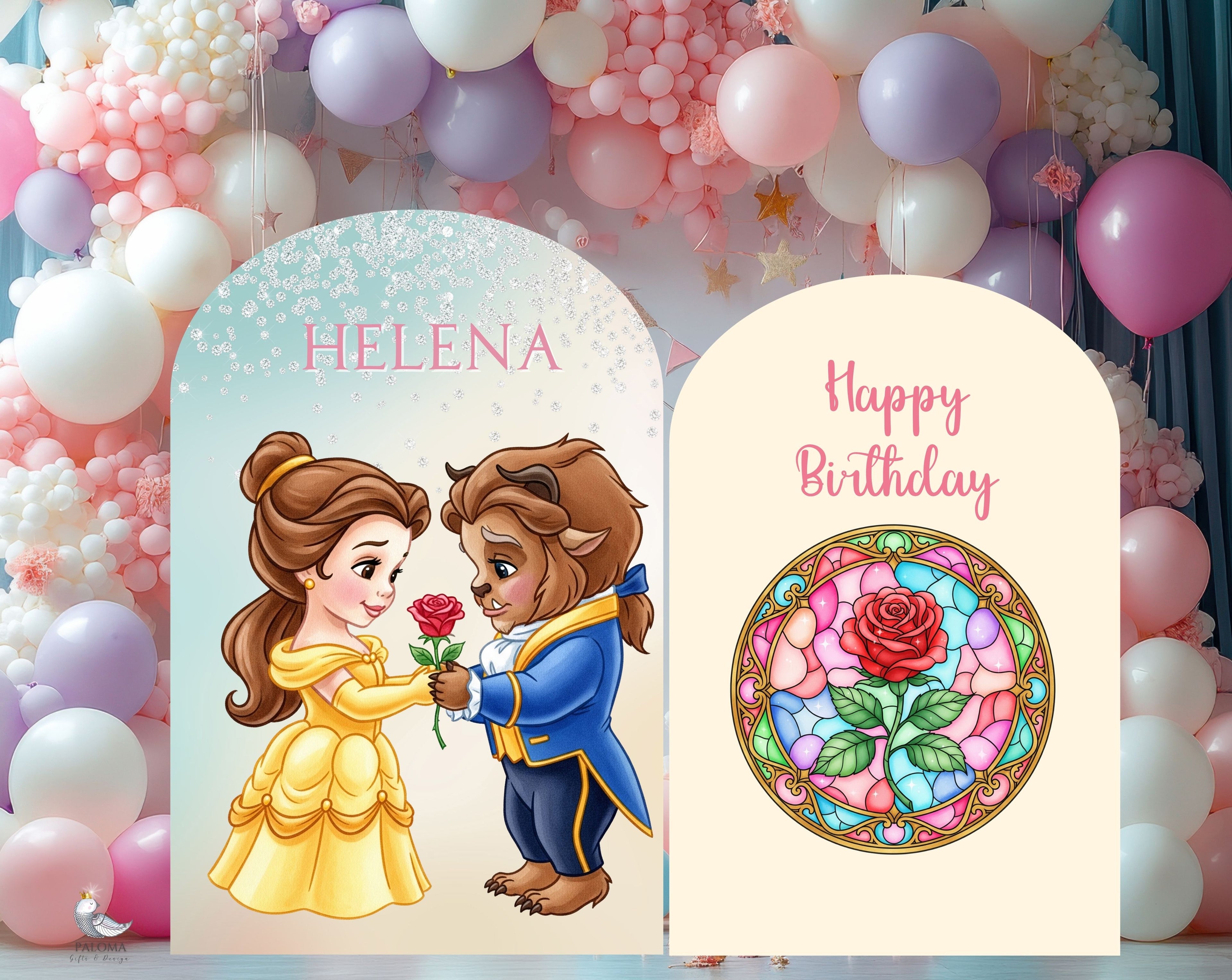 Baby Princess Baby Shower Backdrop & Cutouts | Personalized Fairy Tale Party Decorations