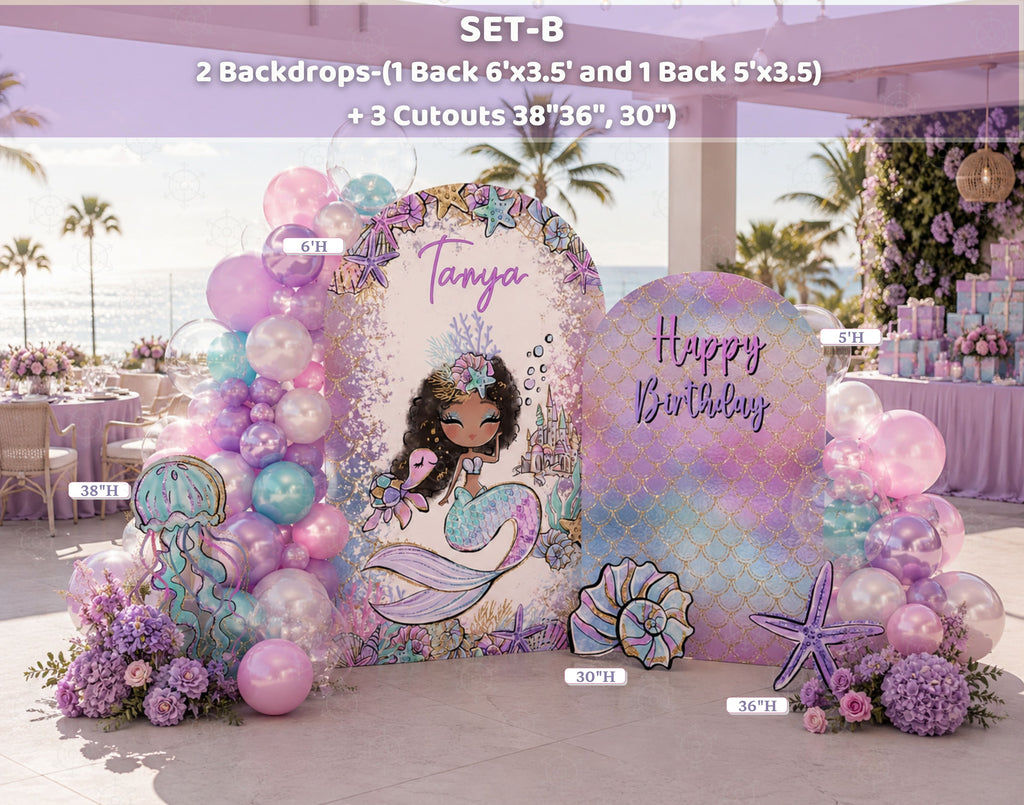 Enchanting Mermaid Party Decoration Set | Unique Under the Sea Backdrops & Cutouts | Birthday Photo Booth Props
