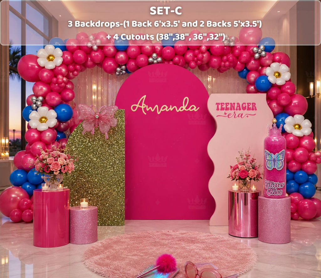 Personalized Teen Birthday Backdrop & Photo Booth | Girly 13th Birthday Party Decorations