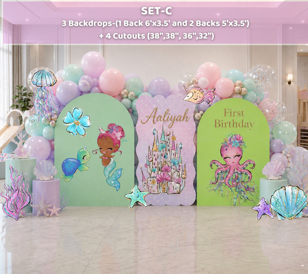 Sweet Little Mermaid First Birthday Decorations | Personalized Little Mermaid Party Decorations