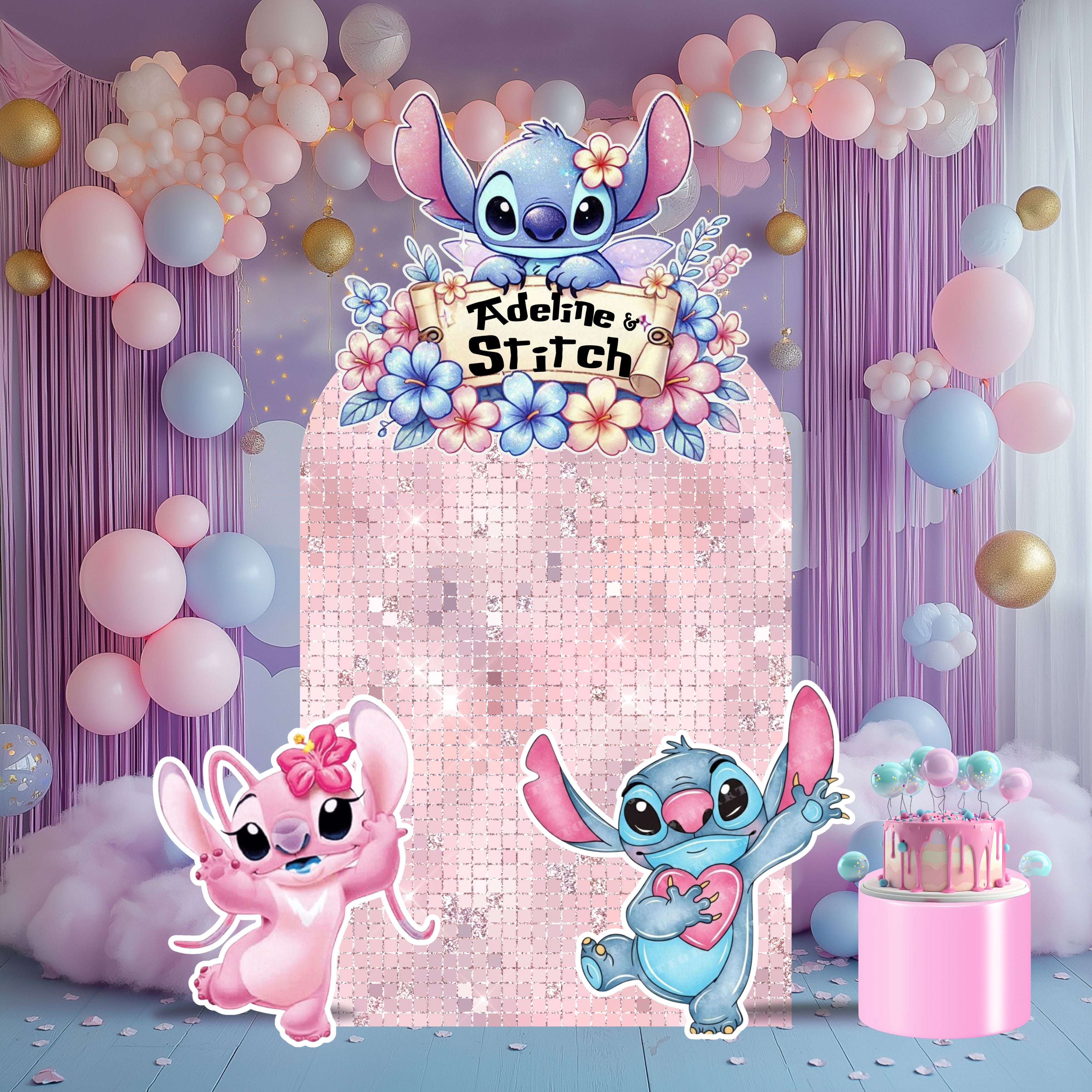 Blue Alien Party Decorations Set | Tropical Birthday Backdrop with Cutouts
