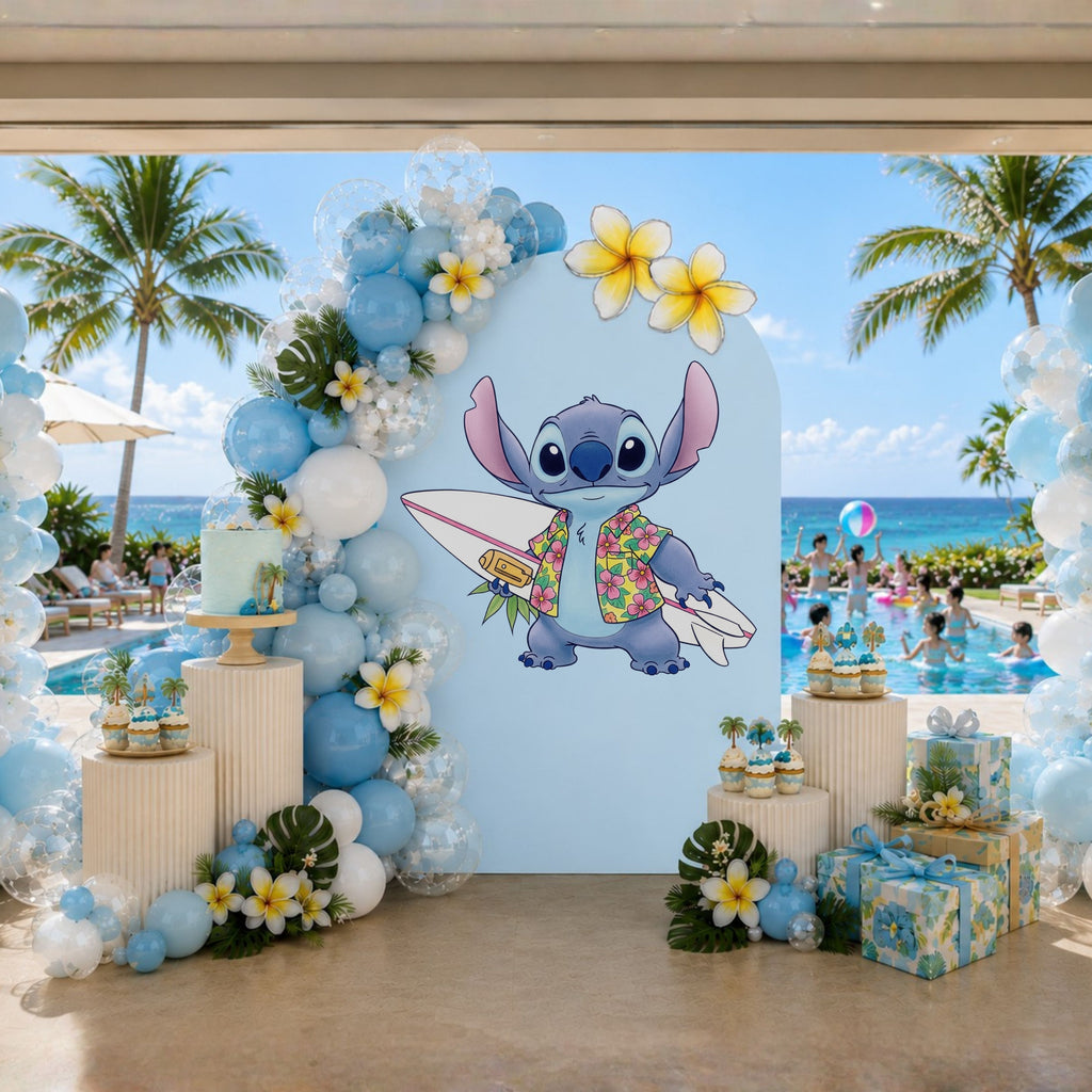 Tropical Birthday Party Backdrop | Custom Hawaiian Cutouts
