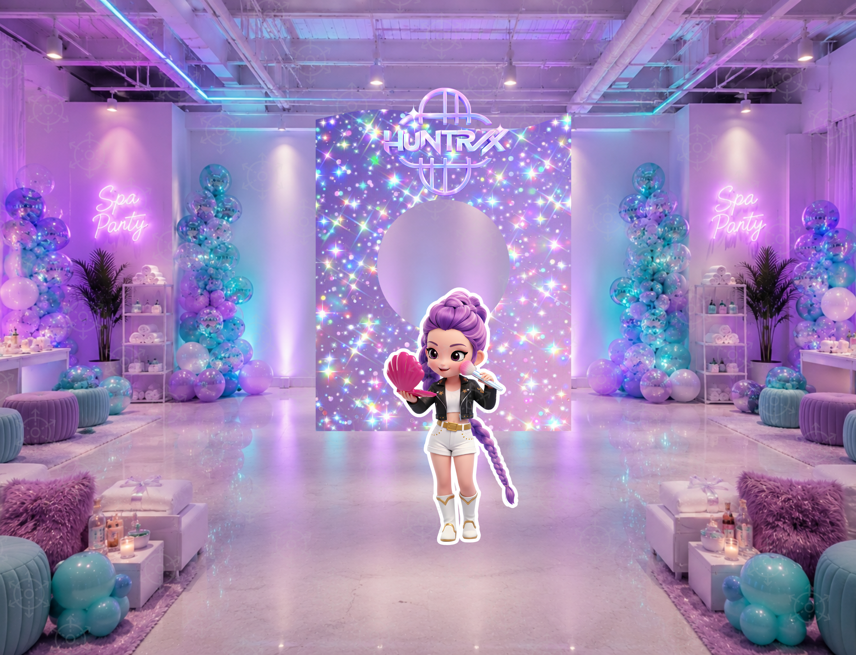 Chibi Teen Idol Party Backdrop & Standee Cutouts | Personalized Concert Birthday Decorations