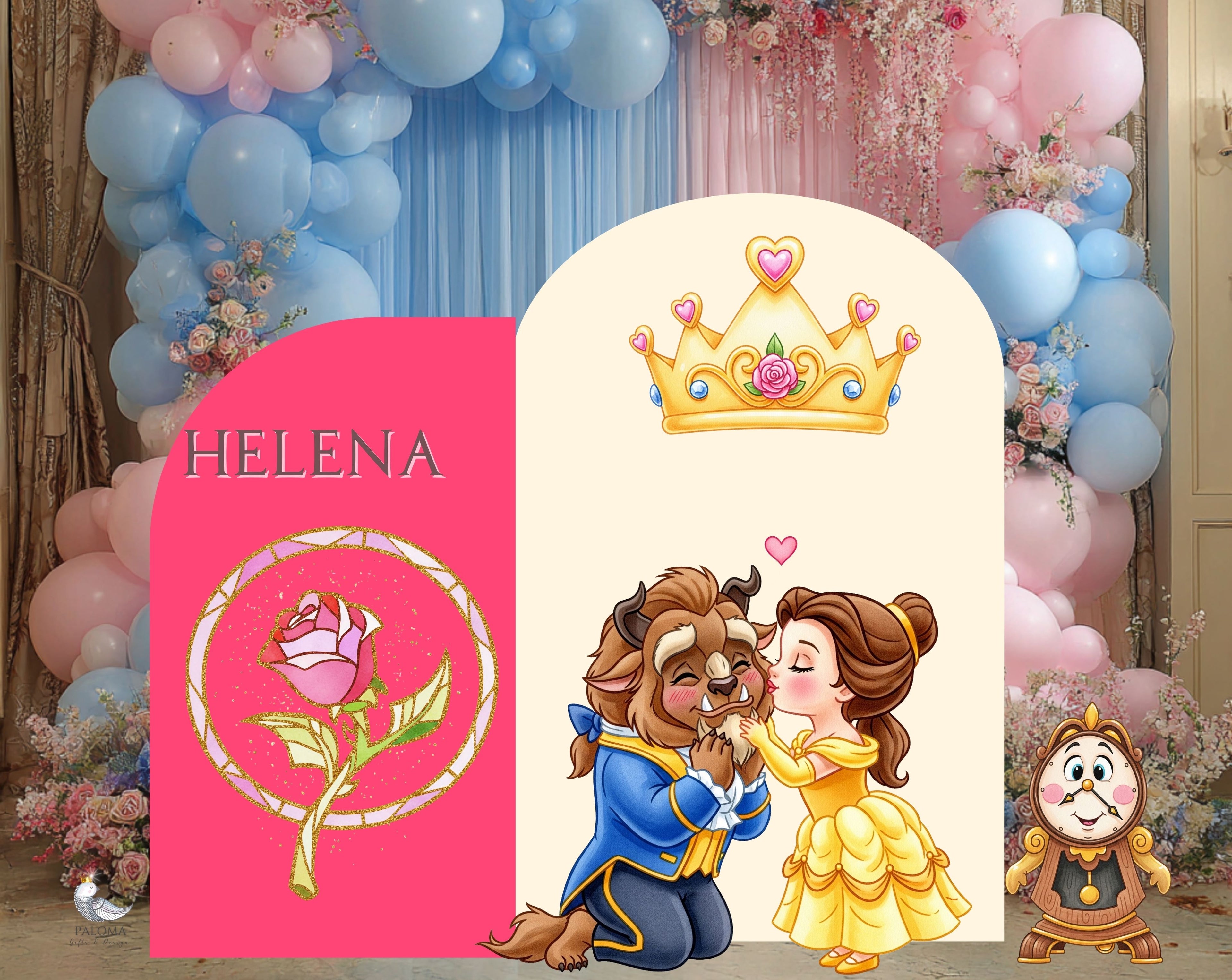 Baby Princess Baby Shower Backdrop & Cutouts | Personalized Fairy Tale Party Decorations