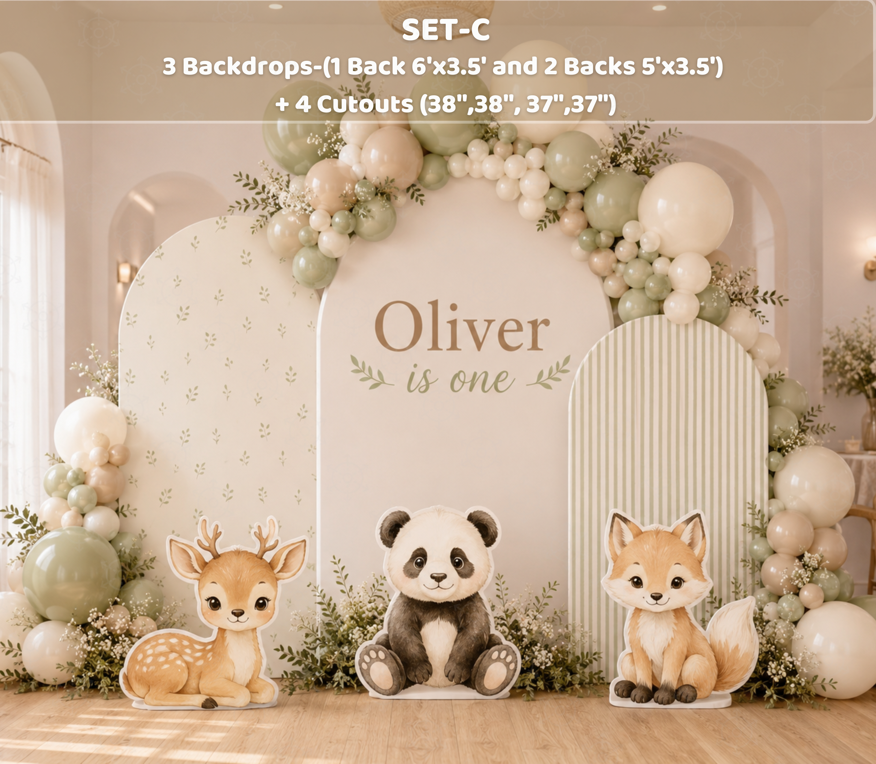 Personalized Little Animal Friends Backdrop & Cutouts | Neutral Baby Shower & First Birthday Decorations