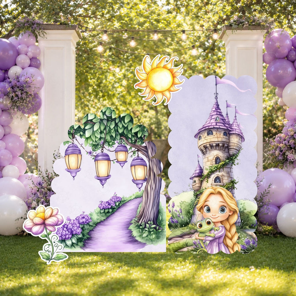 Custom Princess Party Backdrop Long Hair Princess Decoration