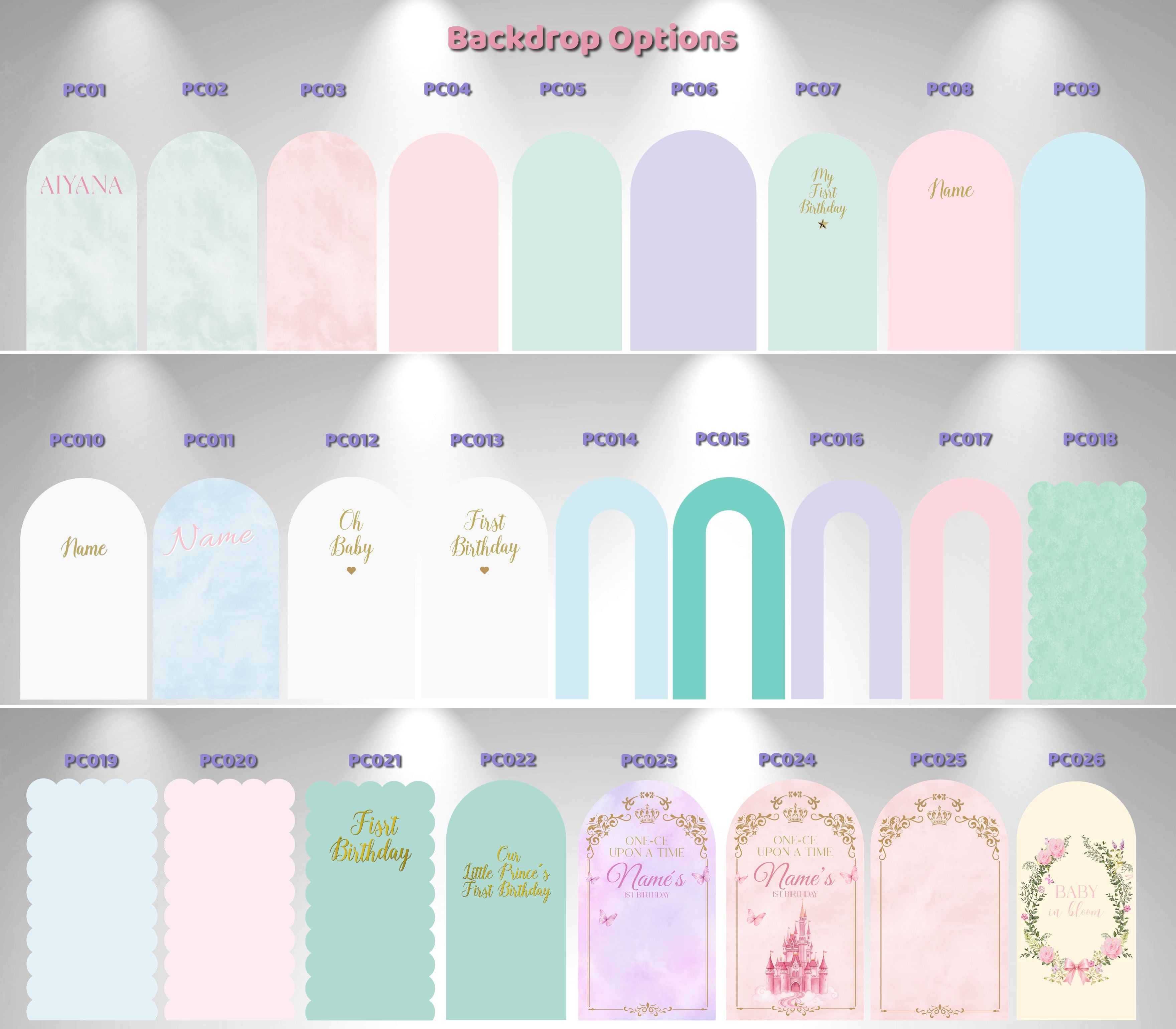 Baby Princess Birthday Backdrop & Cutouts | Personalized Royal Baby Shower Party Decorations