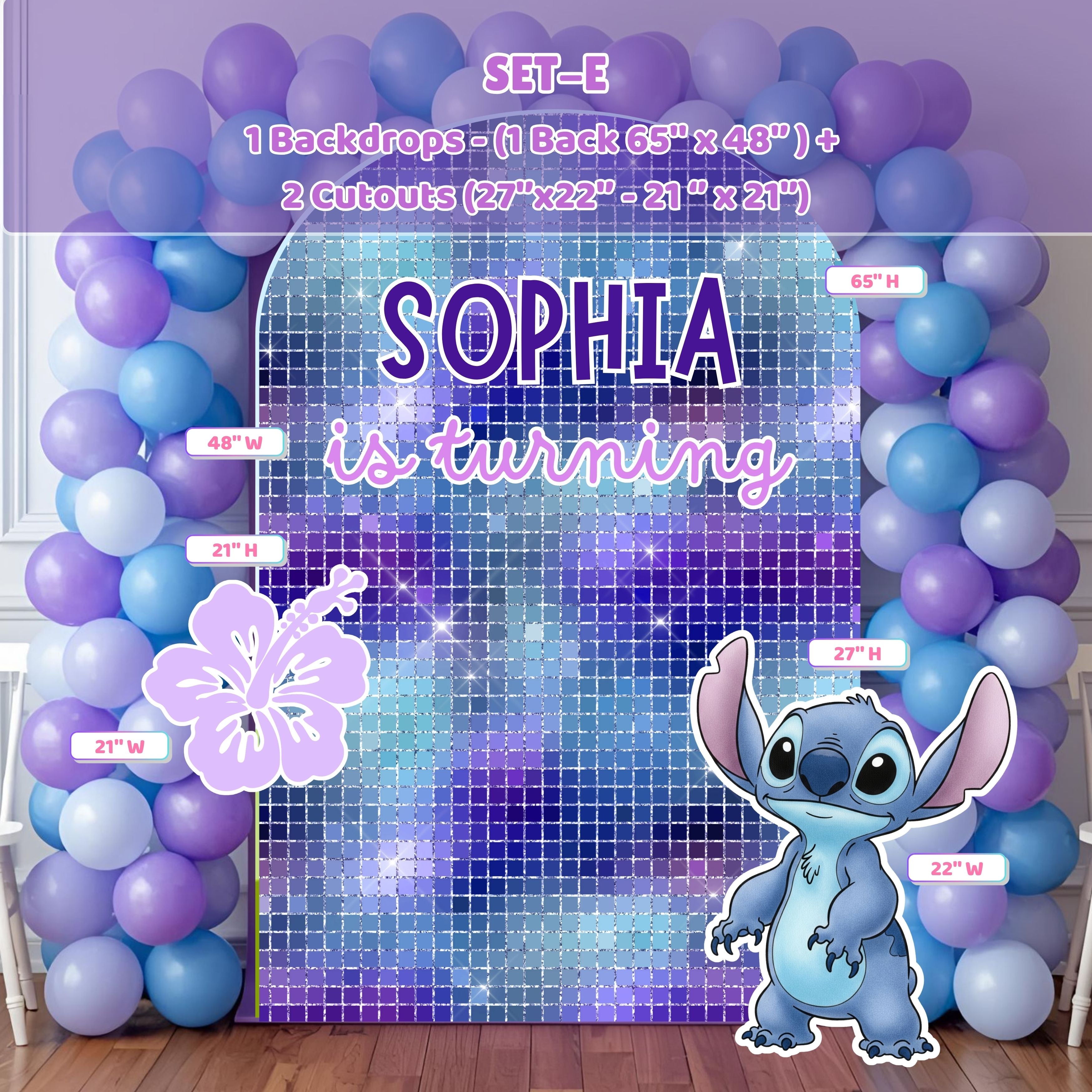 Blue Alien Party Decorations Set | Tropical Birthday Backdrop with Cutouts