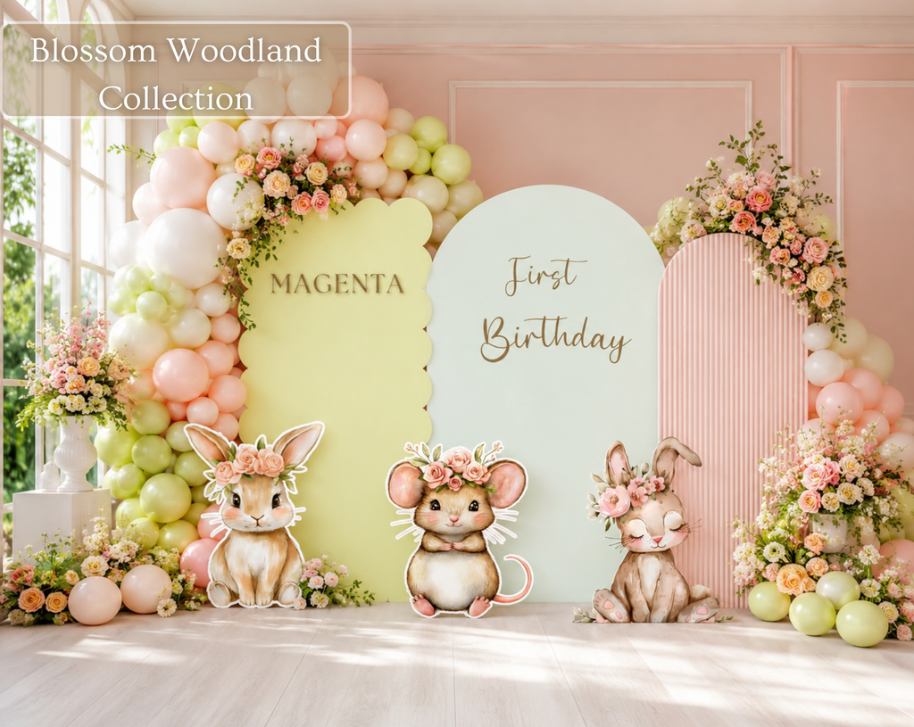 Custom Woodland Baby Shower Backdrop & Animal Cutouts | Forest First Birthday Party Decor