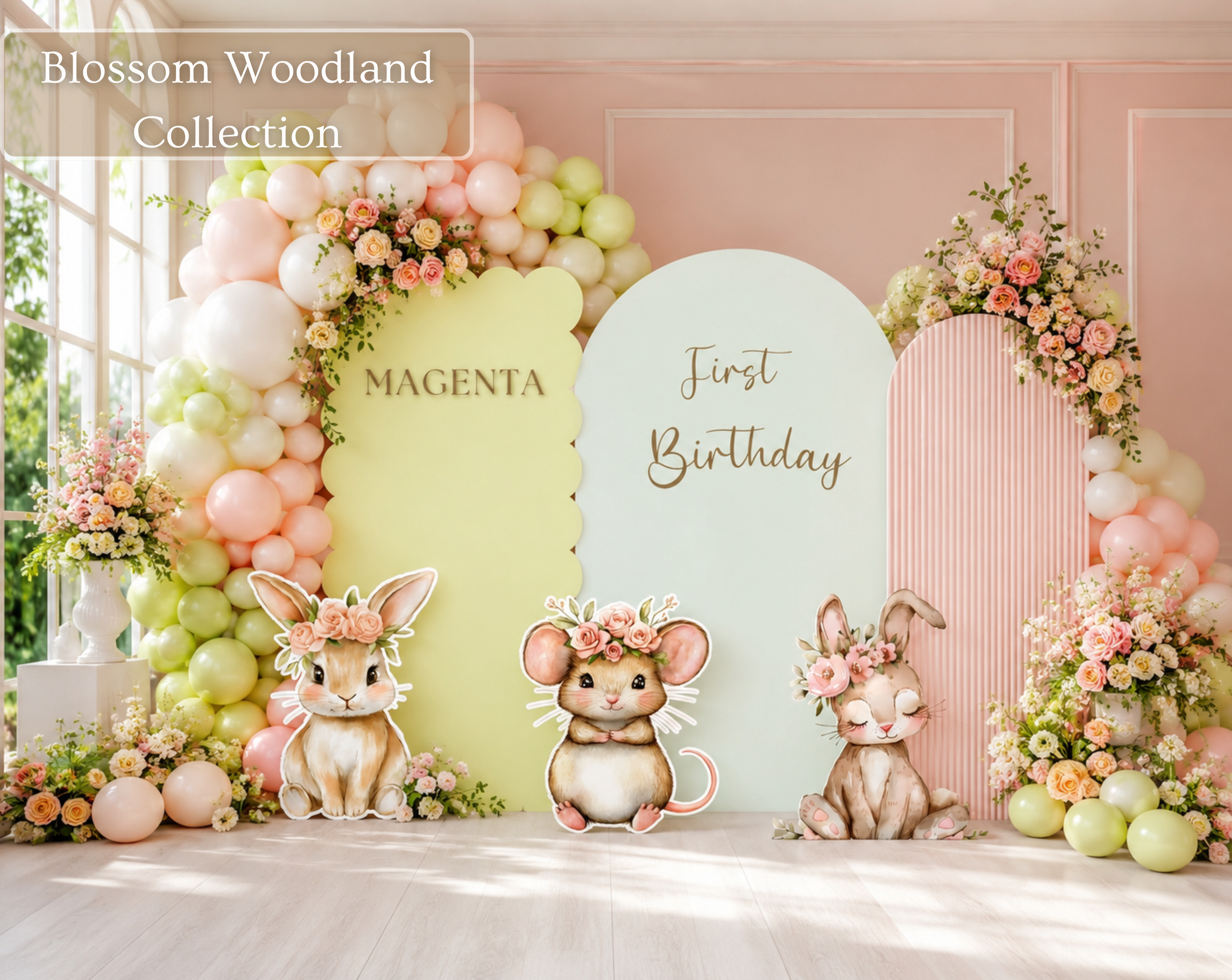 Custom Woodland Baby Shower Backdrop & Animal Cutouts | Forest First Birthday Party Decor