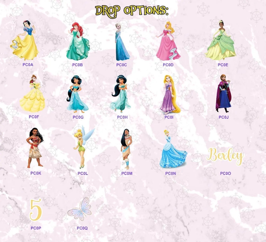 Custom Princess-Inspired Birthday Backdrop & Cutouts | Floral Fairy Party Decorations