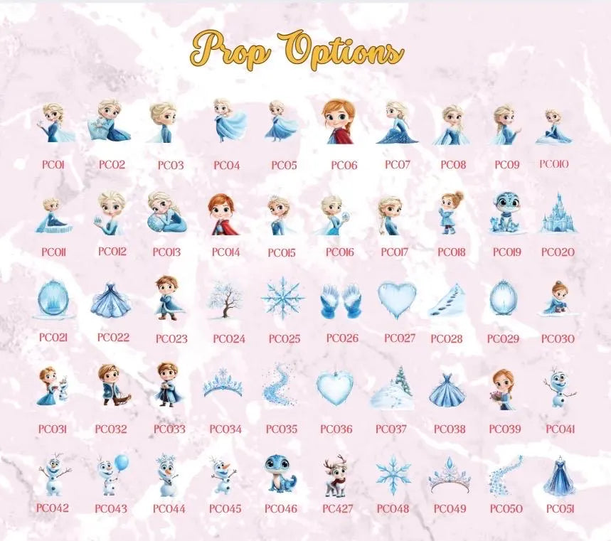Personalized Ice Princess Birthday Backdrop & Cutouts | Winter Wonderland Party Decorations
