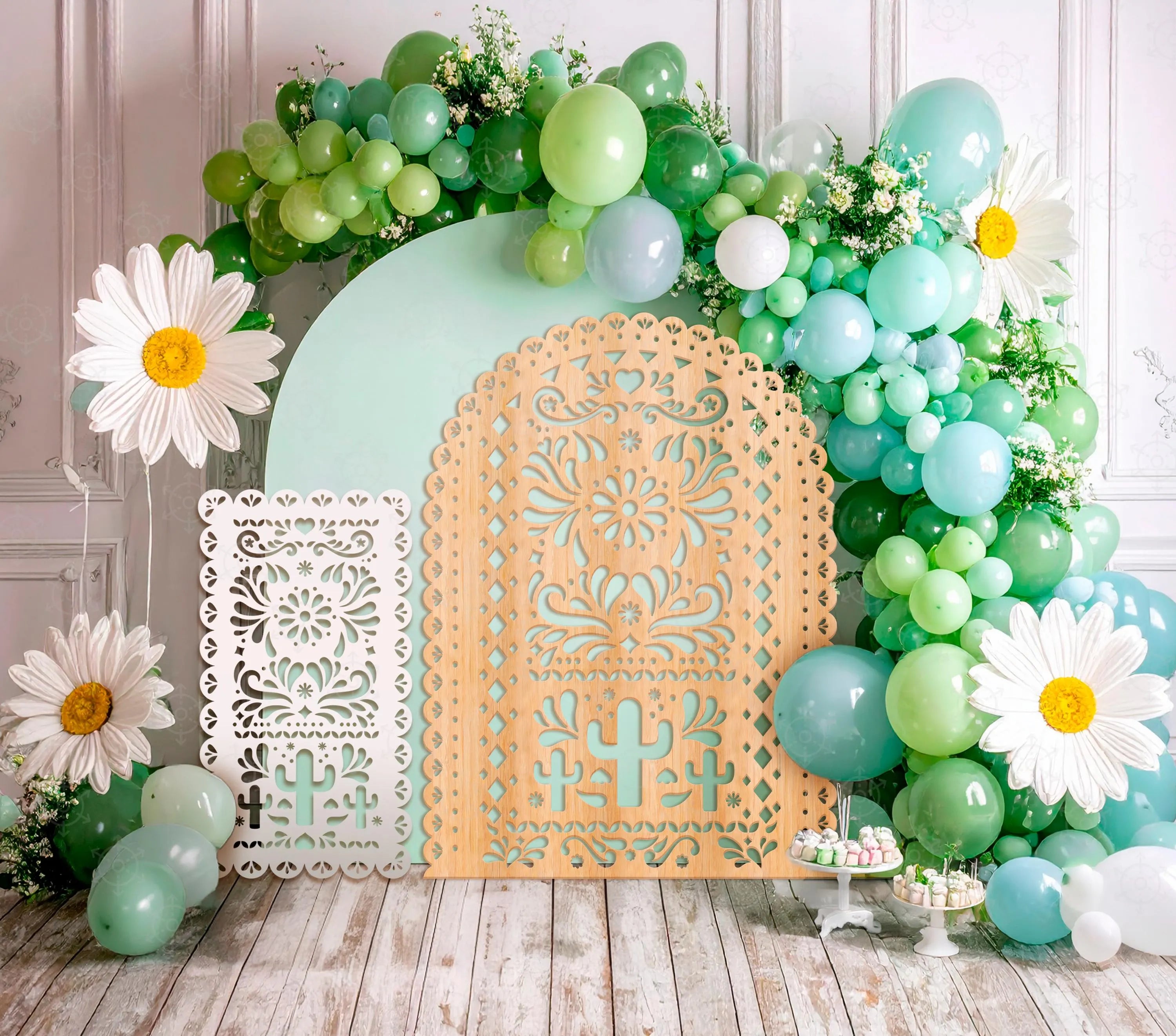 Personalized Boho Party Decorations | Mexican Papel Picado Backdrop Panels | Chiara Arch Display | Baby Shower & Birthday Event Decor (Copy)